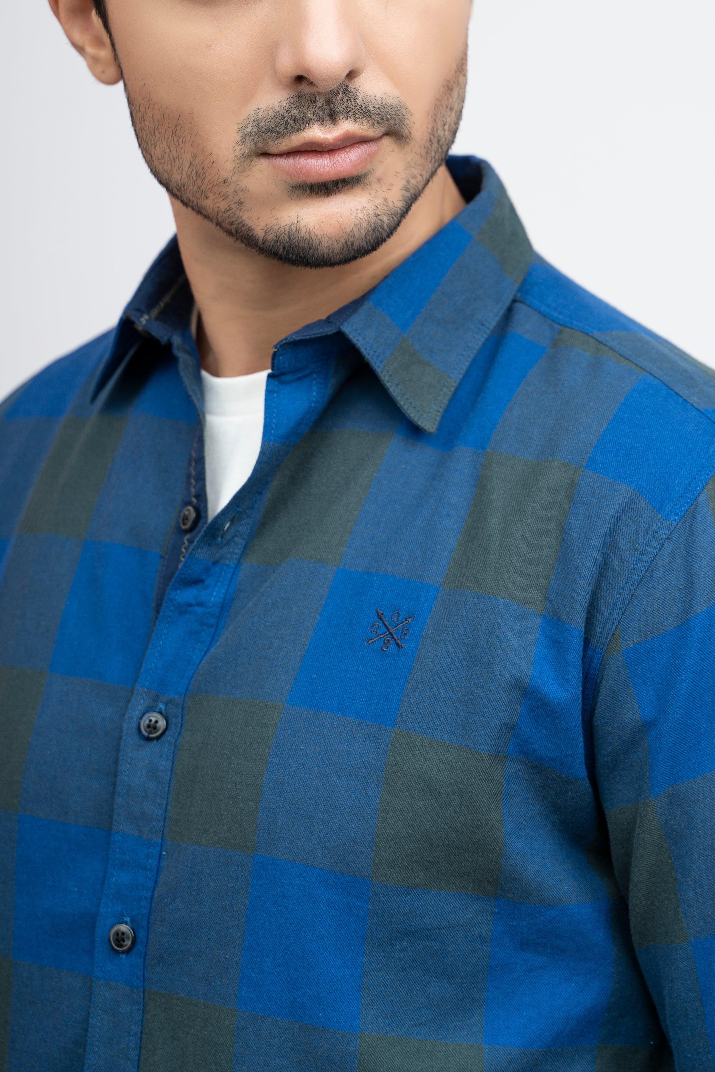 CASUAL SHIRT F/S ROYAL BLUE at Charcoal Clothing