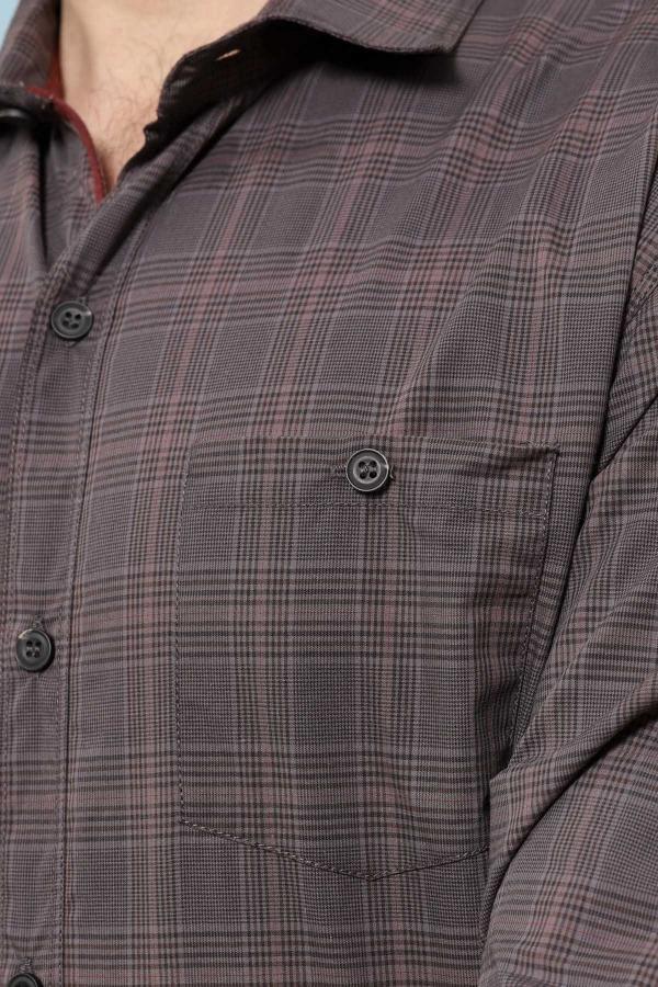 CASUAL SHIRT FULL SLEEVE BROWN at Charcoal Clothing