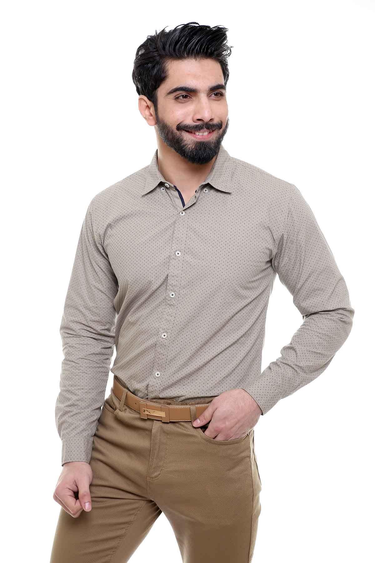 CASUAL SHIRT FULL SLEEVE BROWN at Charcoal Clothing