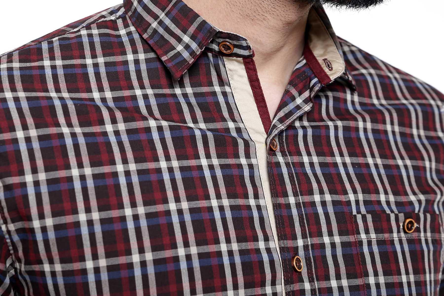 CASUAL SHIRT FULL SLEEVE CHOCOLATE BROWN SLIM FIT at Charcoal Clothing