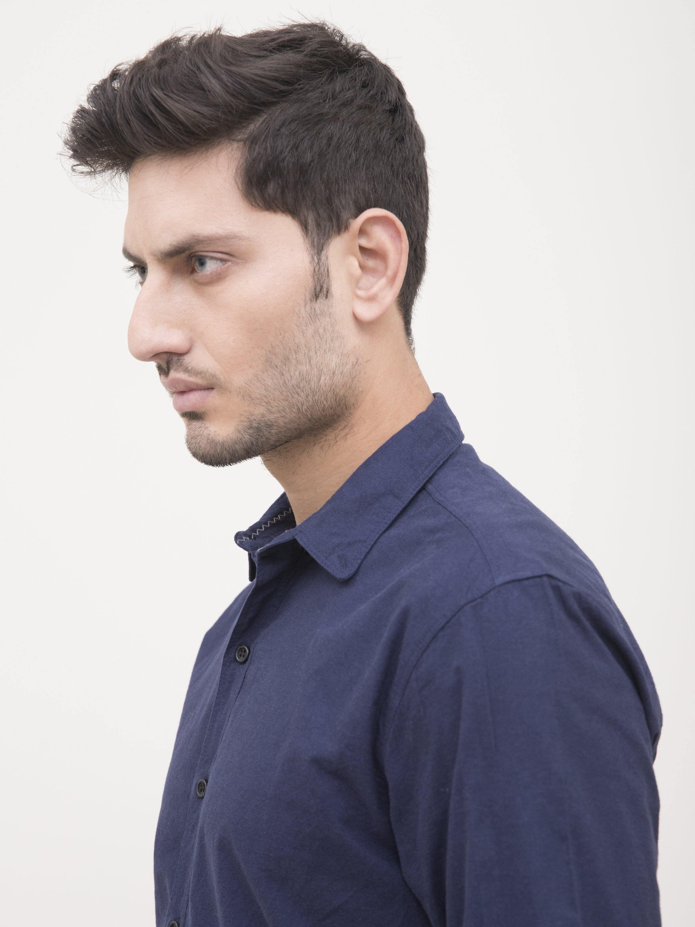 CASUAL SHIRT FULL SLEEVE NAVY BLUE at Charcoal Clothing