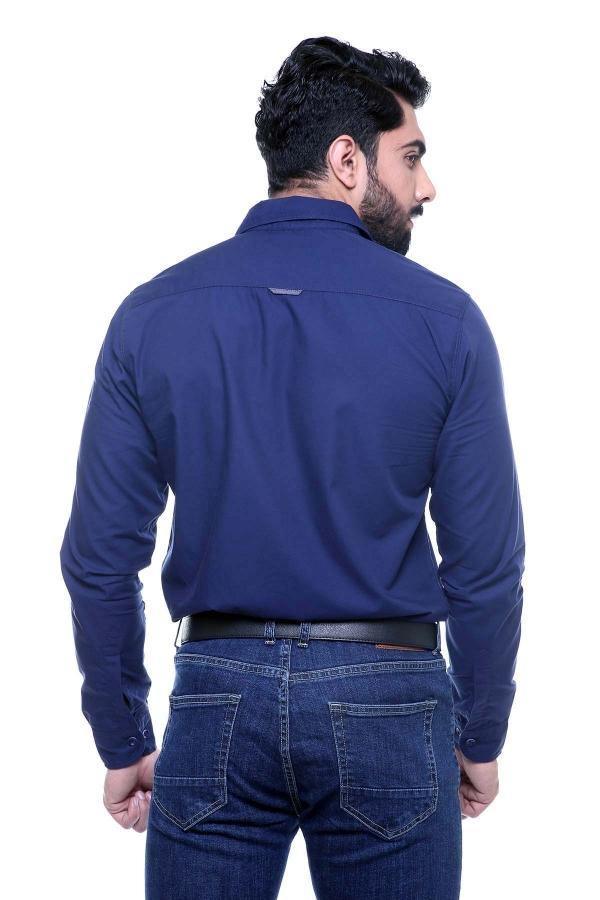 CASUAL SHIRT FULL SLEEVE NAVY  SLIM FIT at Charcoal Clothing