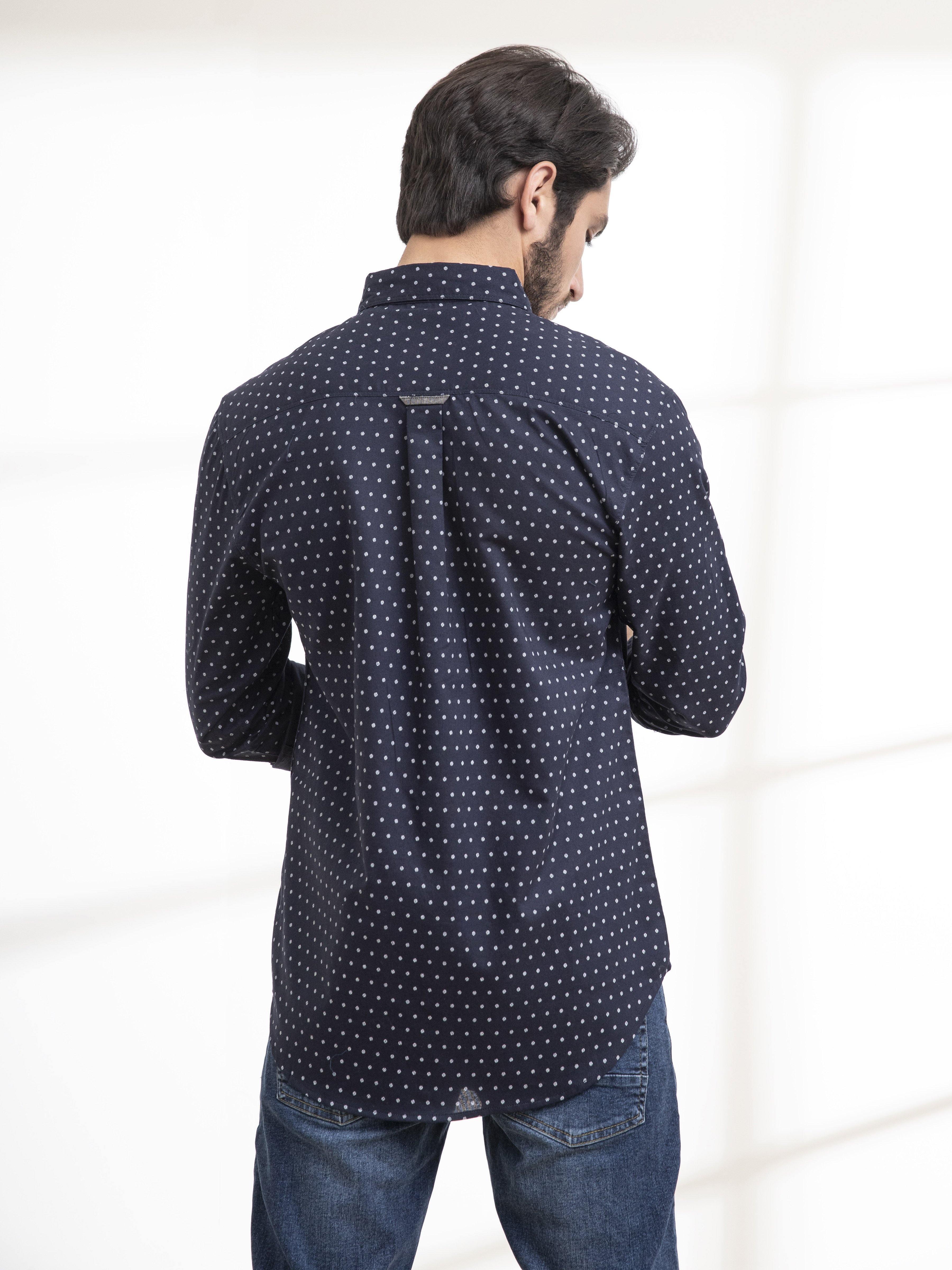 CASUAL SHIRT FULL SLEEVE NAVY at Charcoal Clothing