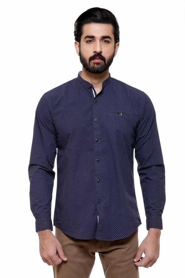 CASUAL SHIRT FULL SLEEVE NAVY at Charcoal Clothing