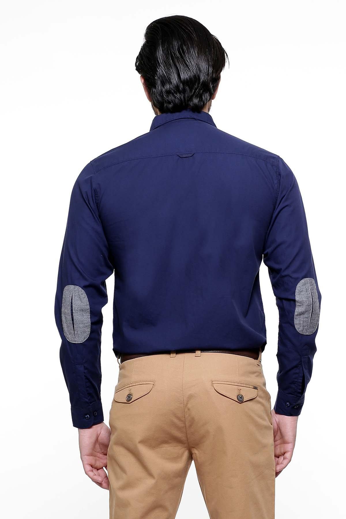 CASUAL SHIRT FULL SLEEVE NAVY at Charcoal Clothing