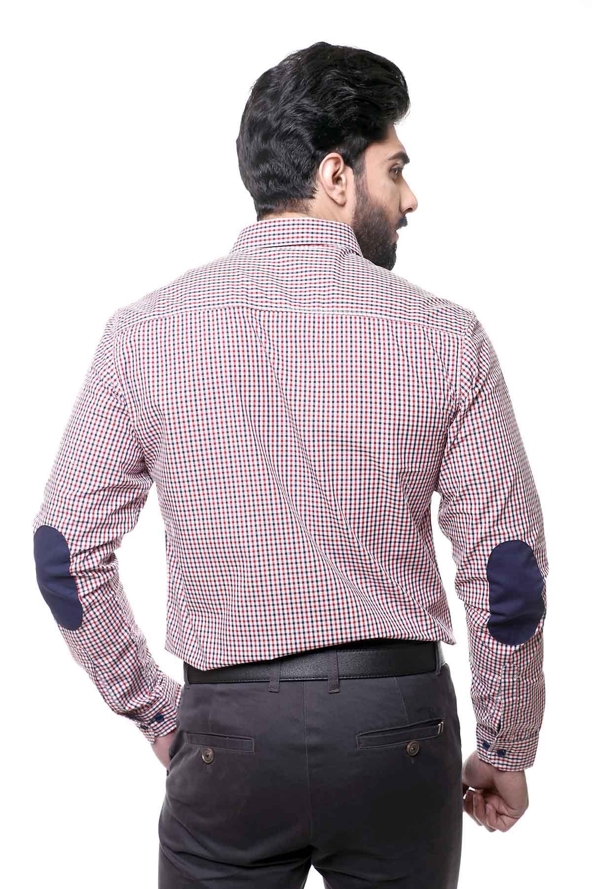 CASUAL SHIRT FULL SLEEVE RED BLACK at Charcoal Clothing