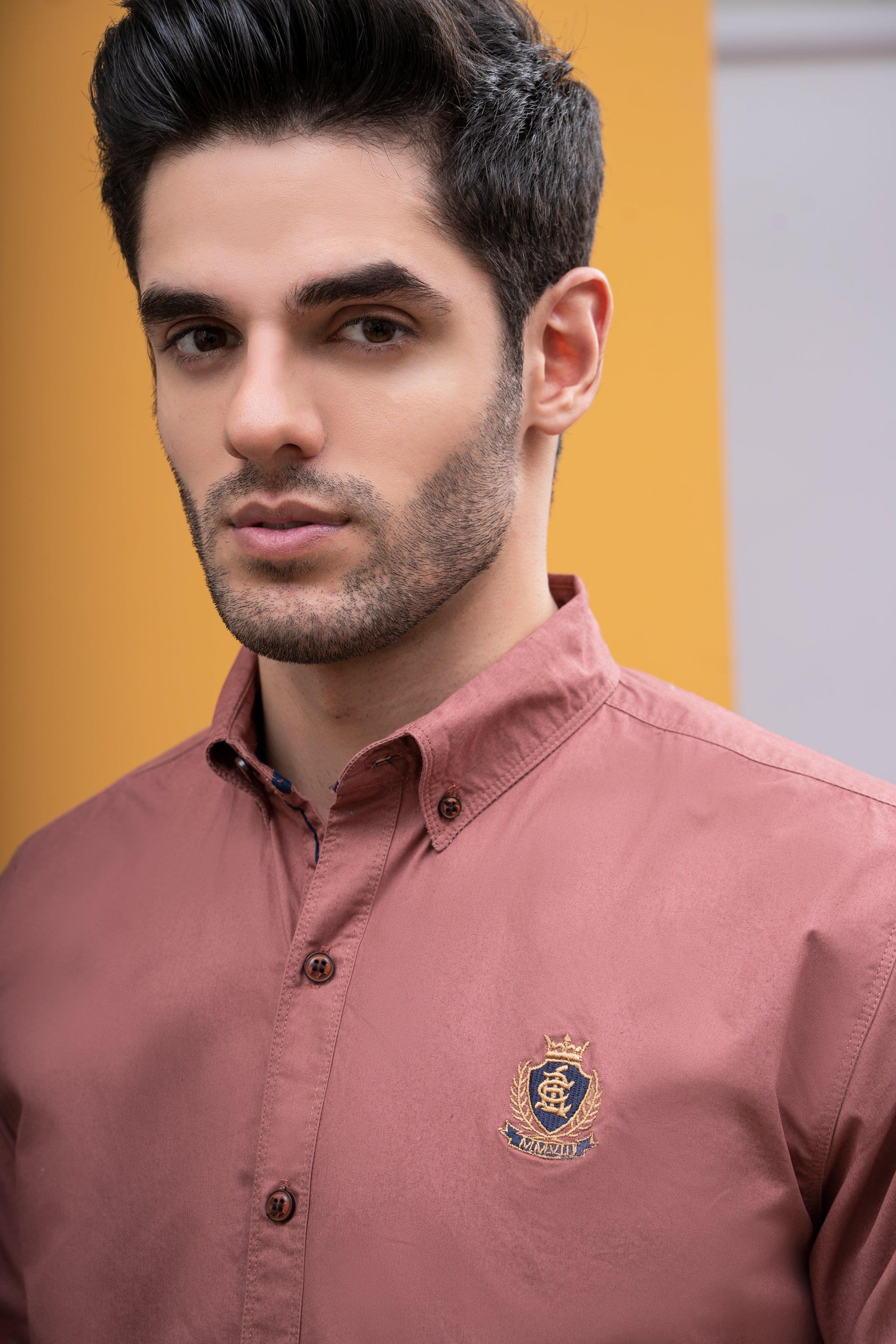CASUAL SHIRT FULL SLEEVE RUST at Charcoal Clothing