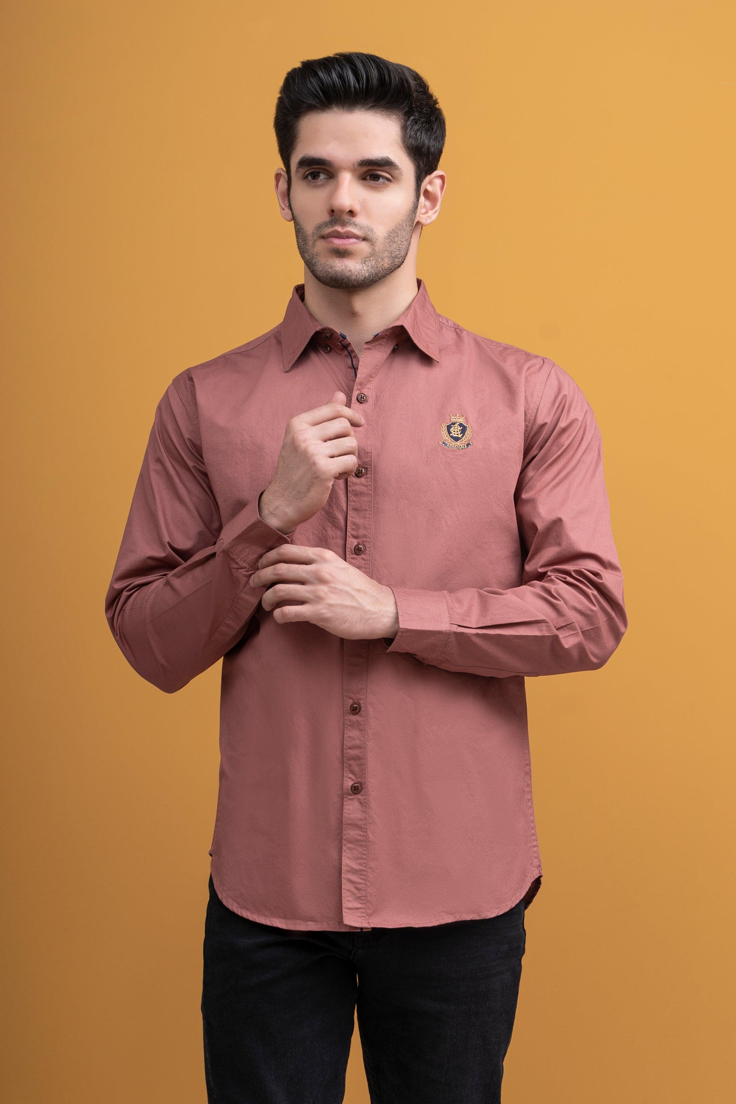 CASUAL SHIRT FULL SLEEVE RUST at Charcoal Clothing