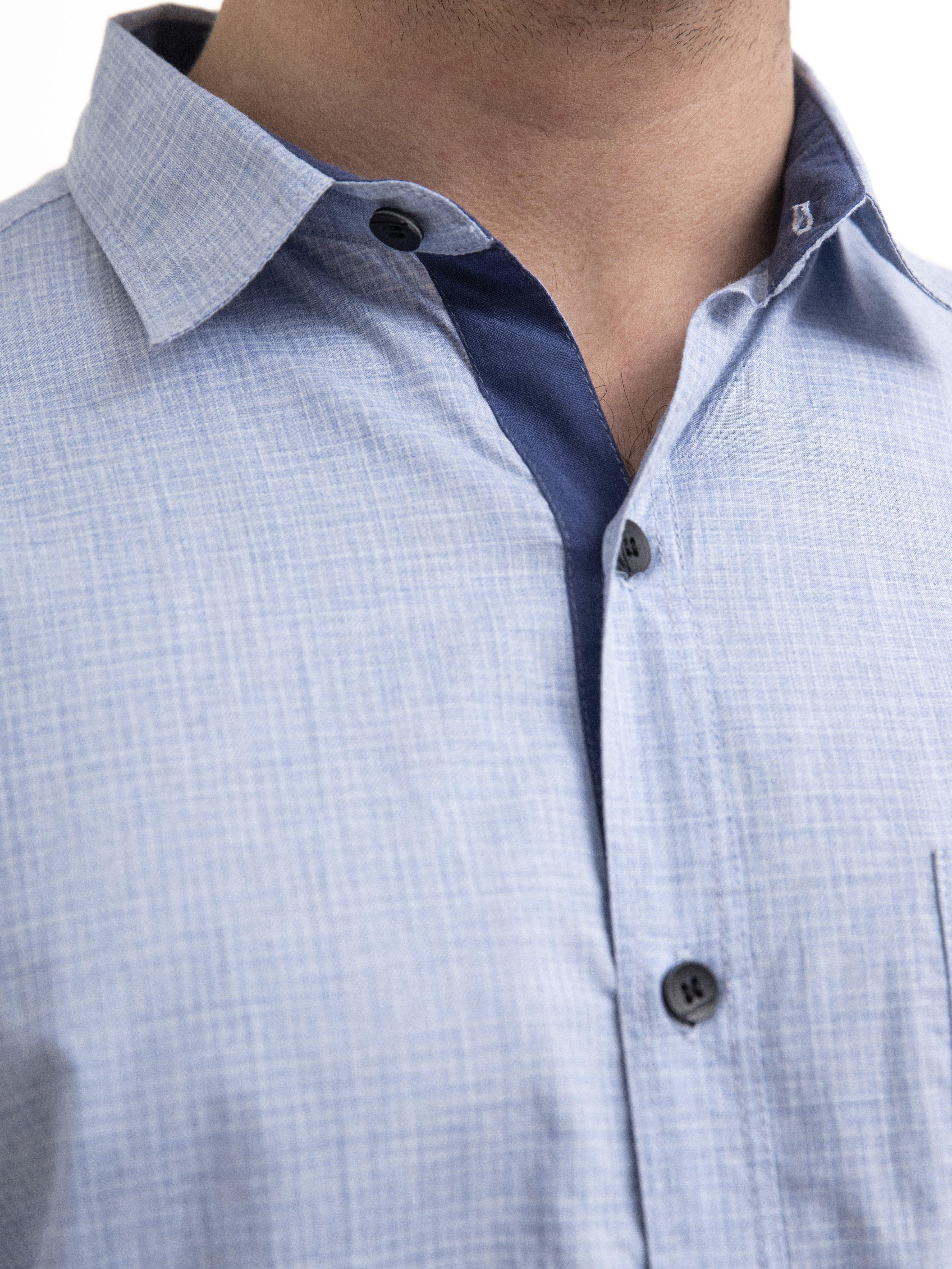CASUAL SHIRT FULL SLEEVE SKY BLUE at Charcoal Clothing