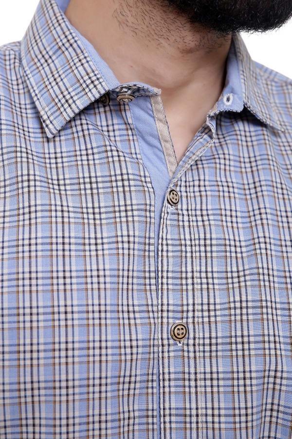 CASUAL SHIRT FULL SLEEVE SKY CHECK SLIM FIT at Charcoal Clothing