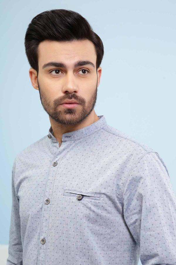 CASUAL SHIRT FULL SLEEVE SLIM FIT BLUE at Charcoal Clothing