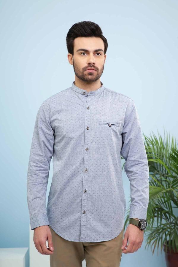 CASUAL SHIRT FULL SLEEVE SLIM FIT BLUE at Charcoal Clothing