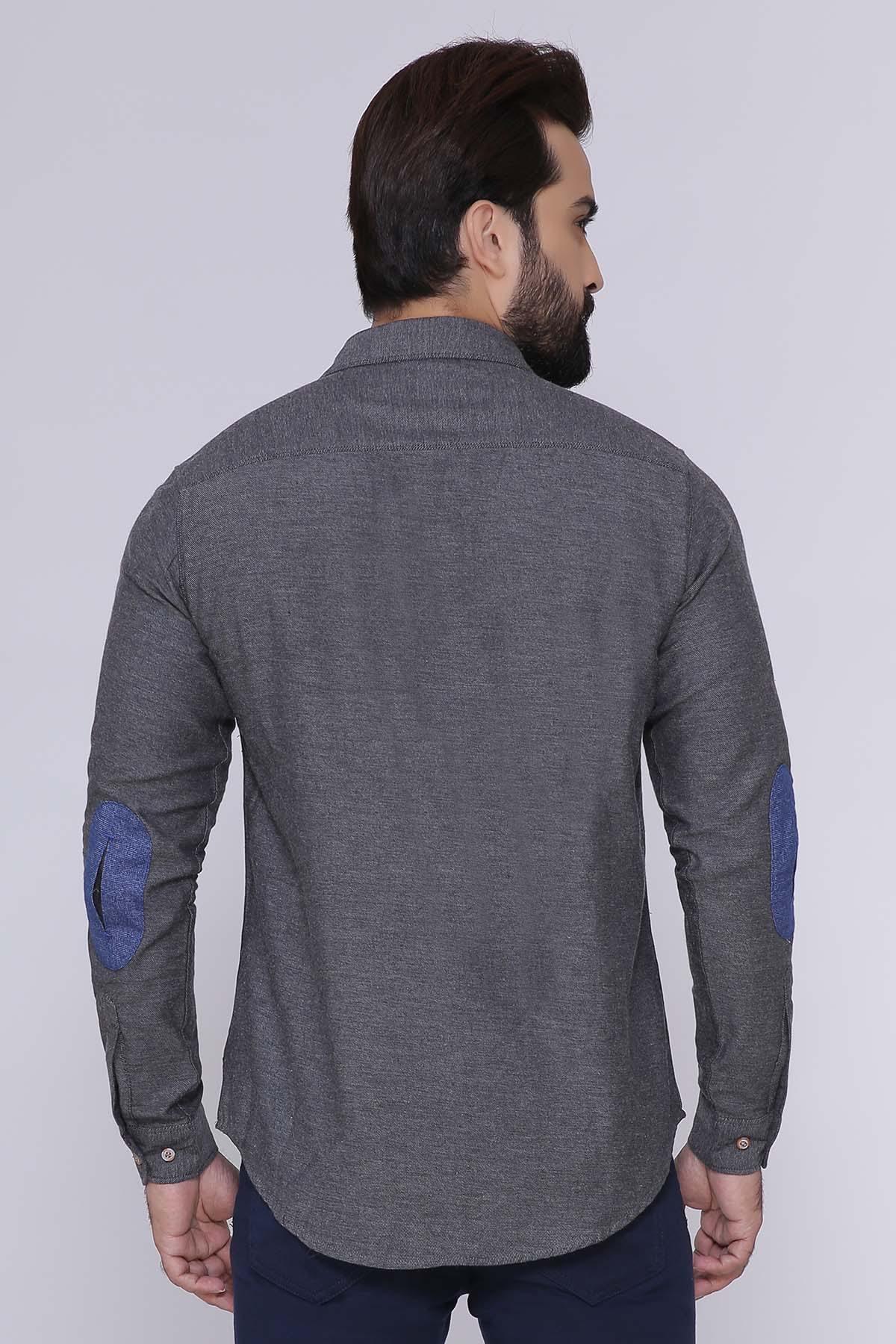 CASUAL SHIRT FULL SLEEVE SLIM FIT DARK GREY at Charcoal Clothing