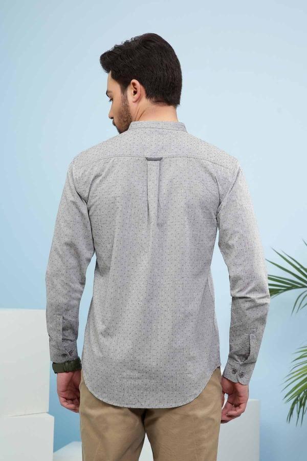 CASUAL SHIRT FULL SLEEVE SLIM FIT GREY at Charcoal Clothing