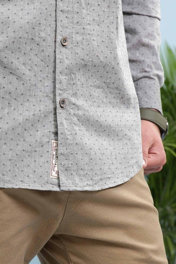 CASUAL SHIRT FULL SLEEVE SLIM FIT GREY at Charcoal Clothing