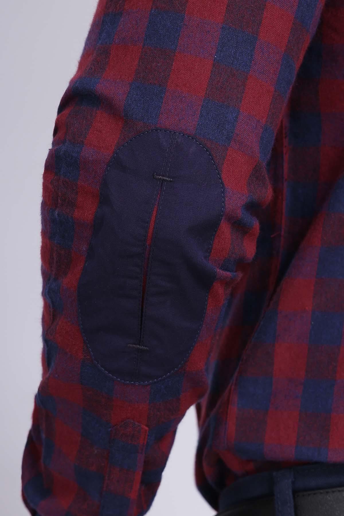 CASUAL SHIRT FULL SLEEVE SLIM FIT MAROON NAVY at Charcoal Clothing
