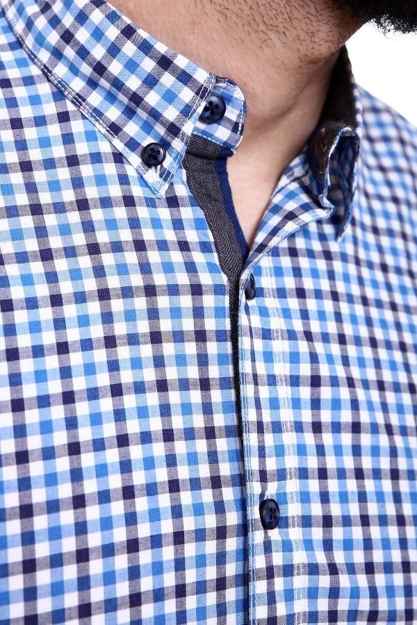 CASUAL SHIRT FULL SLEEVE SLIM FIT NAVY BLUE at Charcoal Clothing