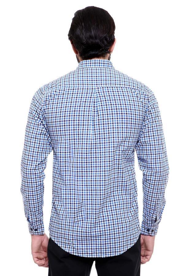 CASUAL SHIRT FULL SLEEVE SLIM FIT NAVY BLUE at Charcoal Clothing