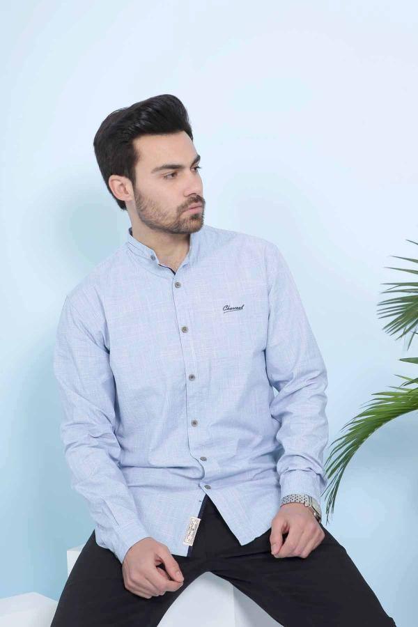 CASUAL SHIRT FULL SLEEVE SLIM FIT SKY BLUE at Charcoal Clothing