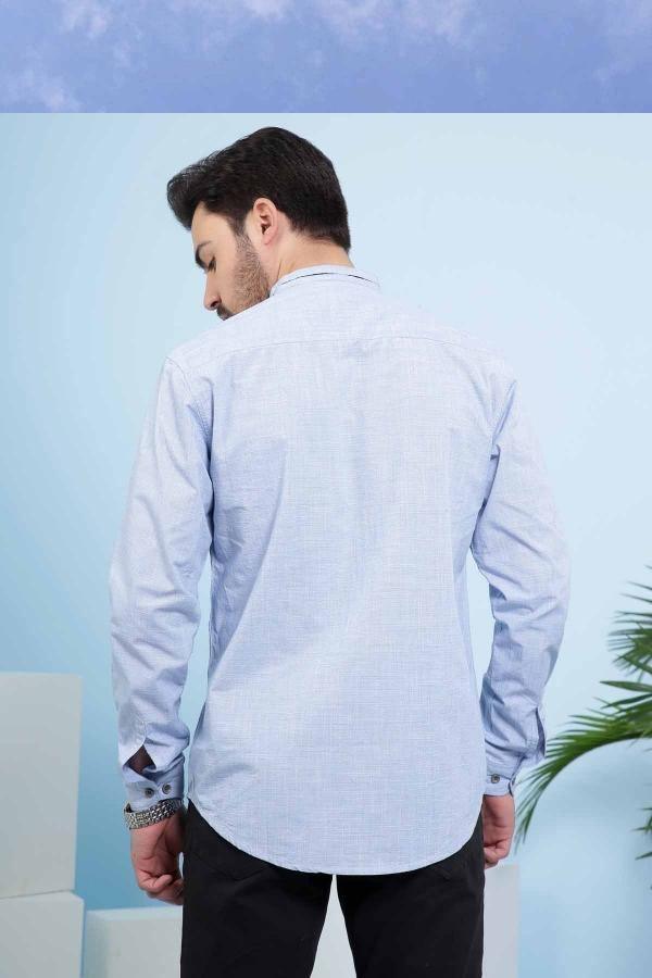 CASUAL SHIRT FULL SLEEVE SLIM FIT SKY BLUE at Charcoal Clothing