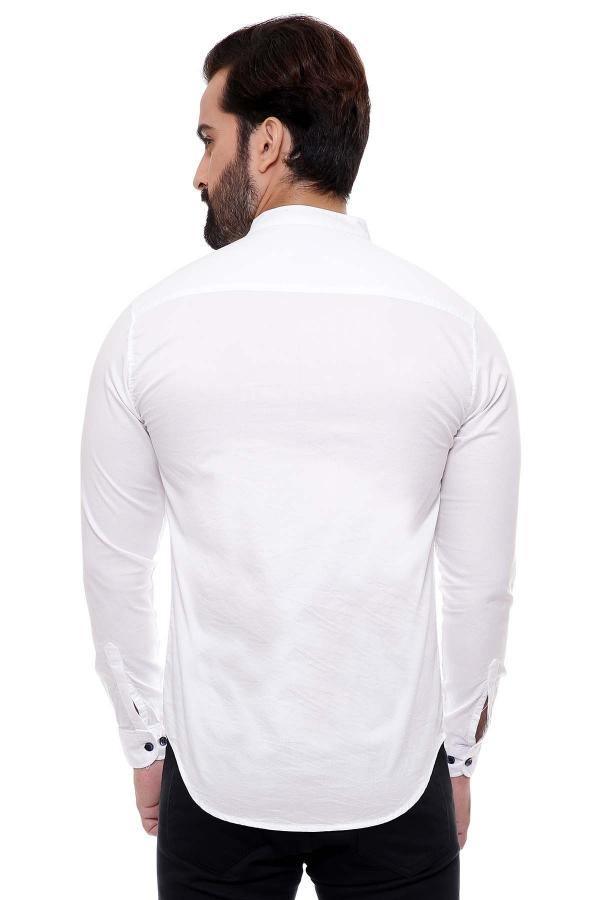 CASUAL SHIRT FULL SLEEVE WHITE SLIM FIT at Charcoal Clothing