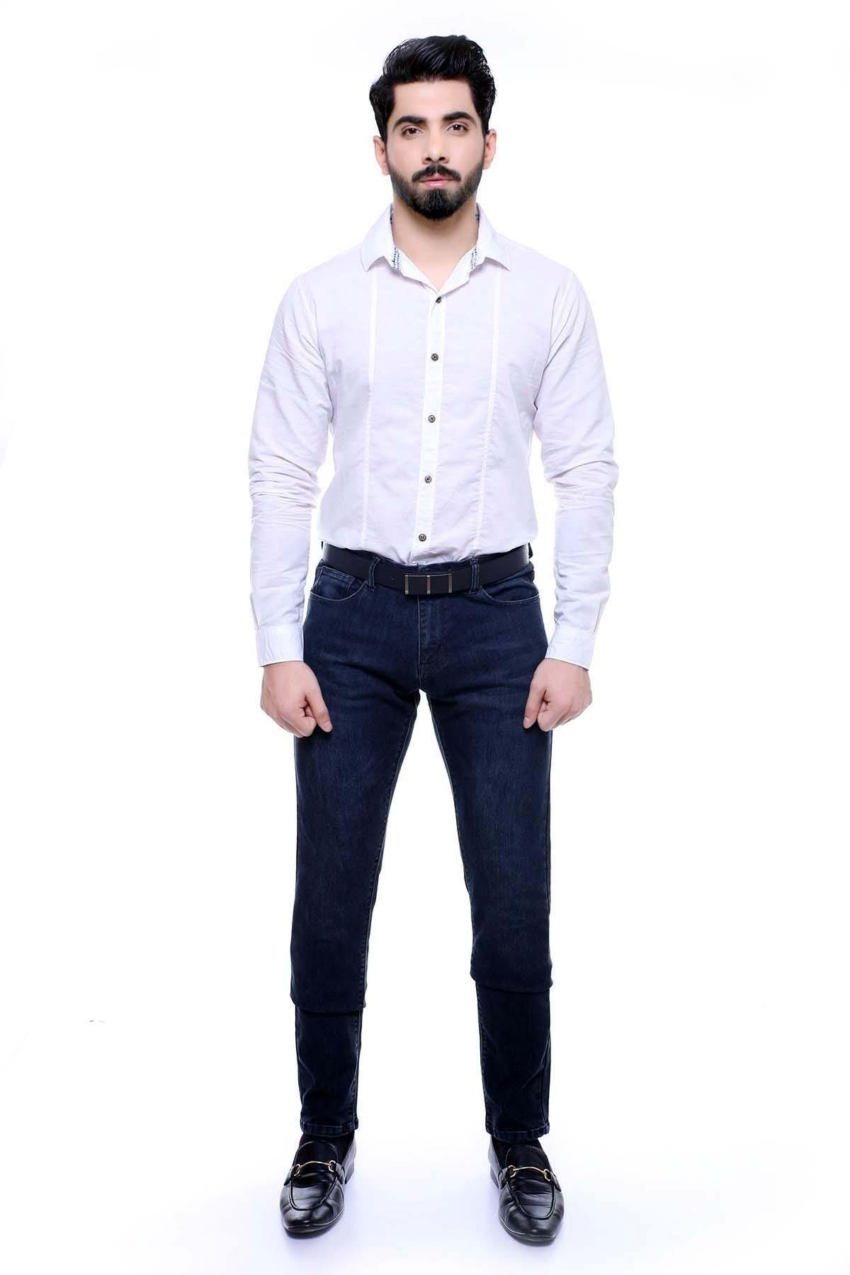 CASUAL SHIRT FULL SLEEVE WHITE SLIM FIT at Charcoal Clothing