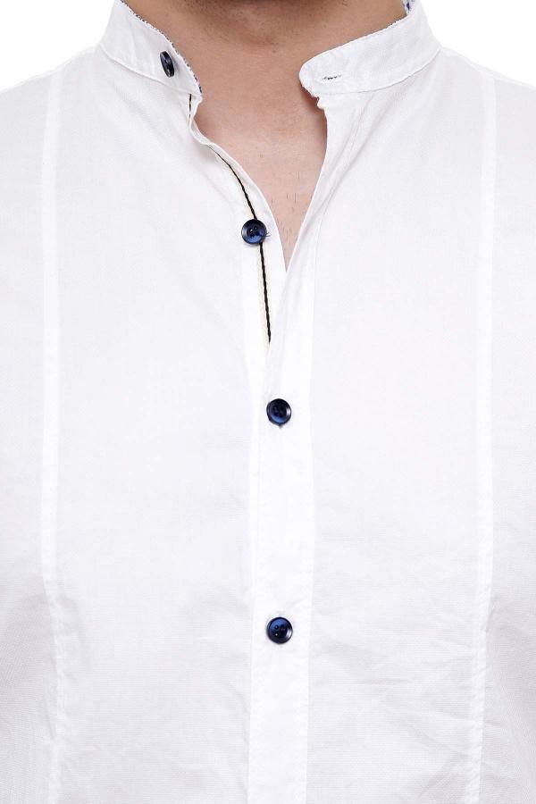 CASUAL SHIRT FULL SLEEVE WHITE SLIM FIT at Charcoal Clothing