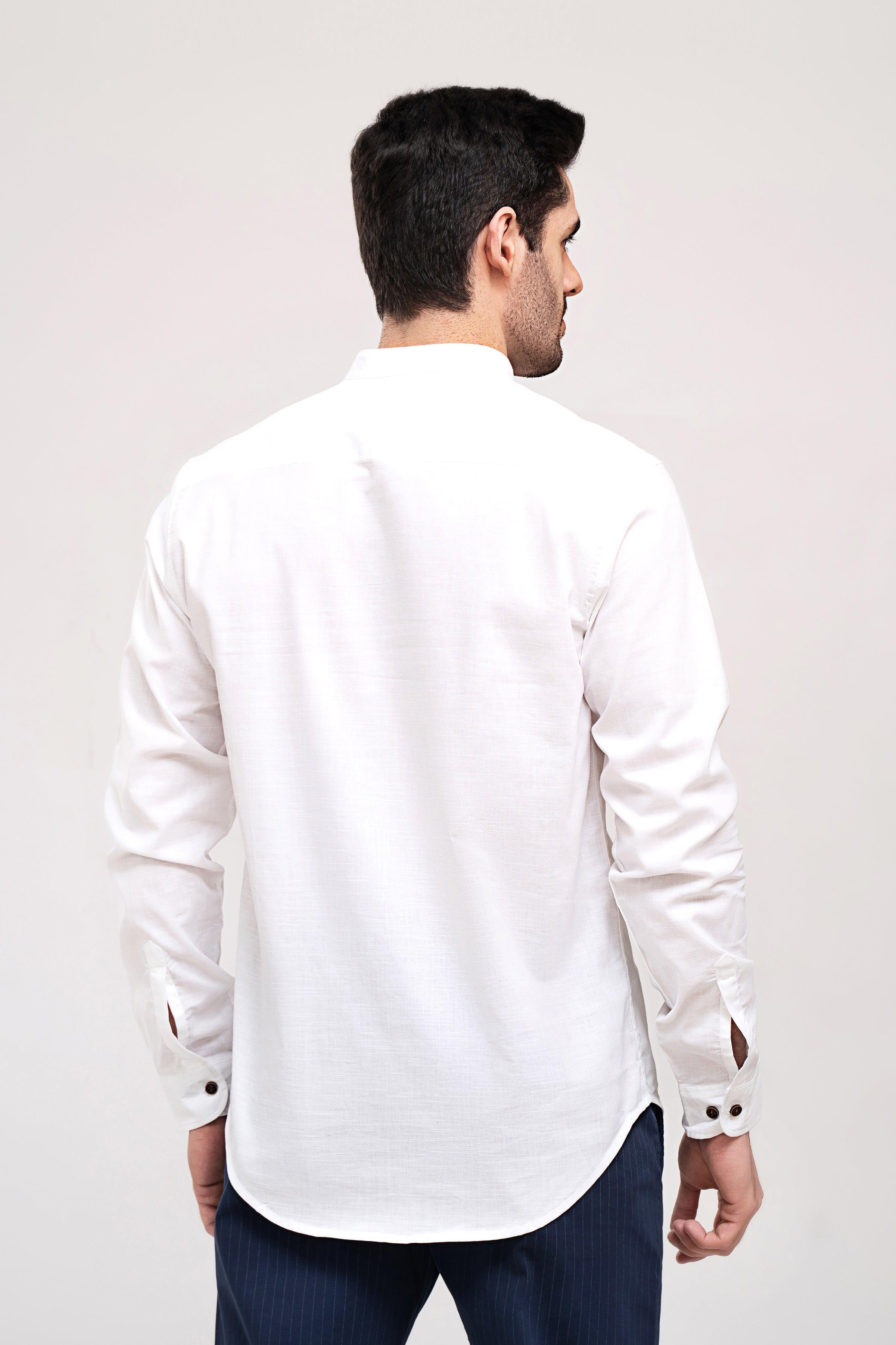 CASUAL SHIRT FULL SLEEVE WHITE at Charcoal Clothing