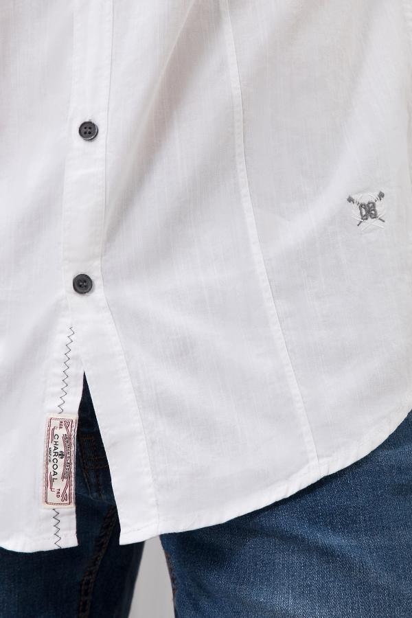 CASUAL SHIRT FULL SLEEVE WHITE at Charcoal Clothing