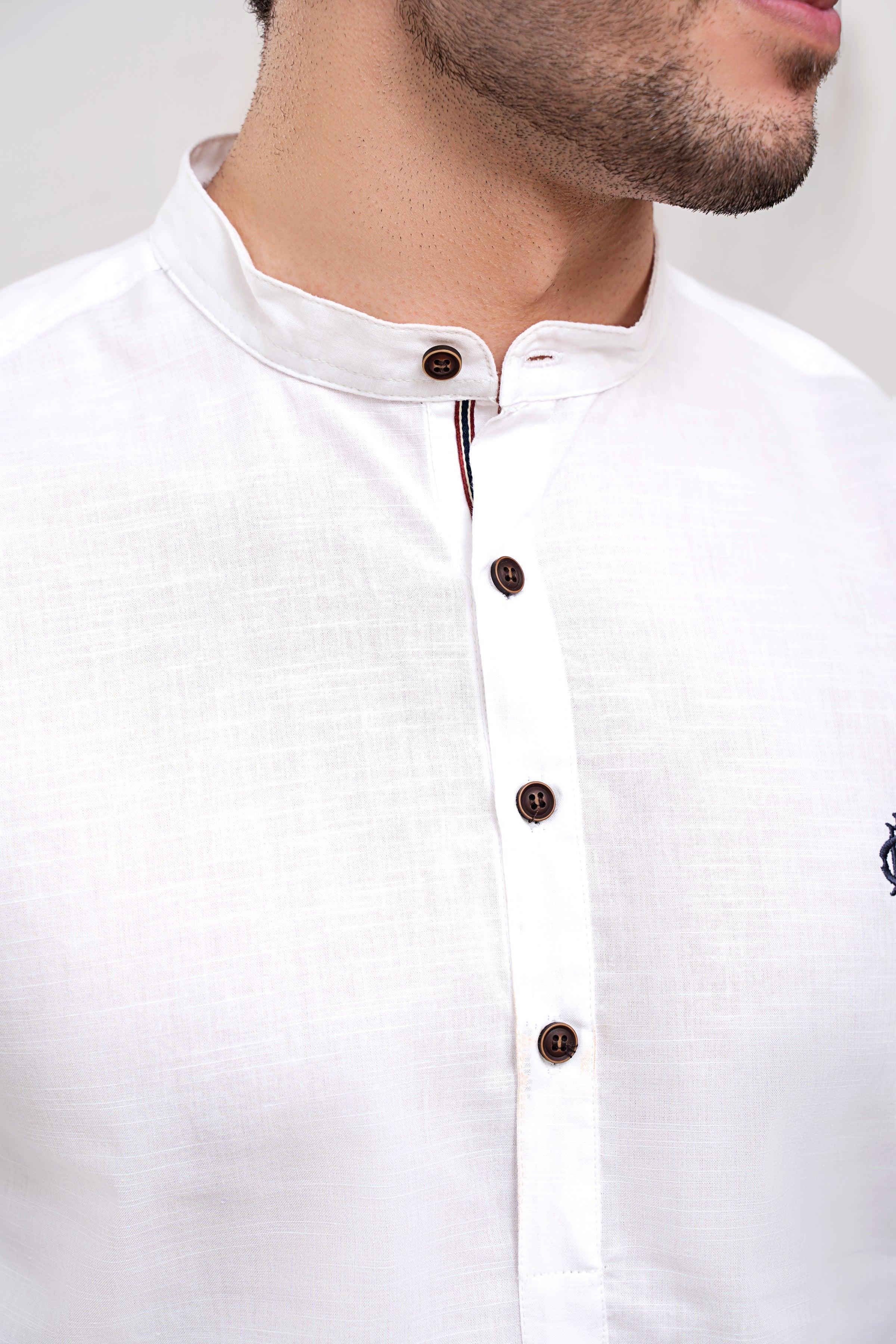 CASUAL SHIRT FULL SLEEVE WHITE at Charcoal Clothing