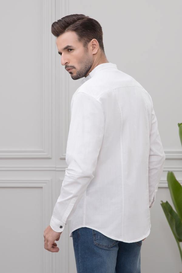 CASUAL SHIRT FULL SLEEVE WHITE at Charcoal Clothing
