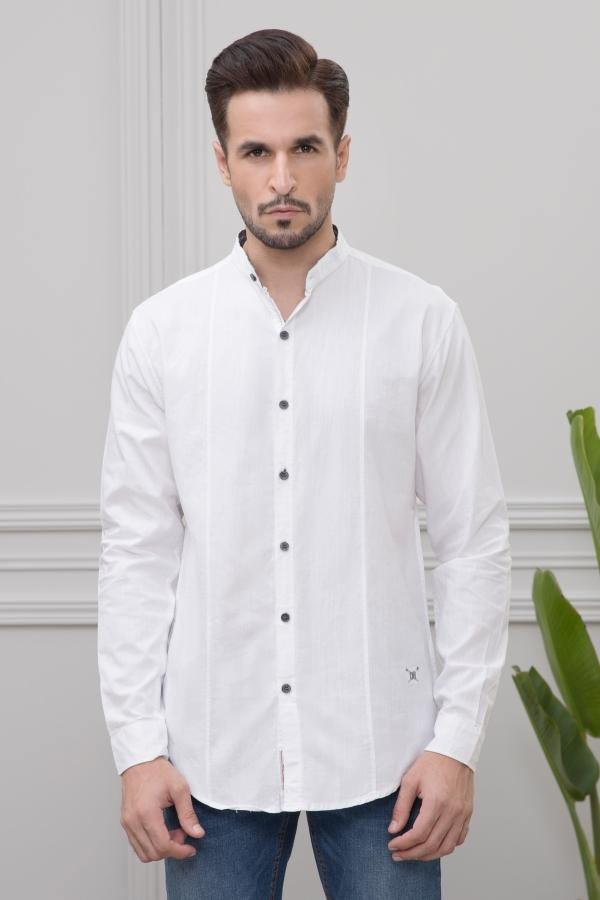CASUAL SHIRT FULL SLEEVE WHITE at Charcoal Clothing