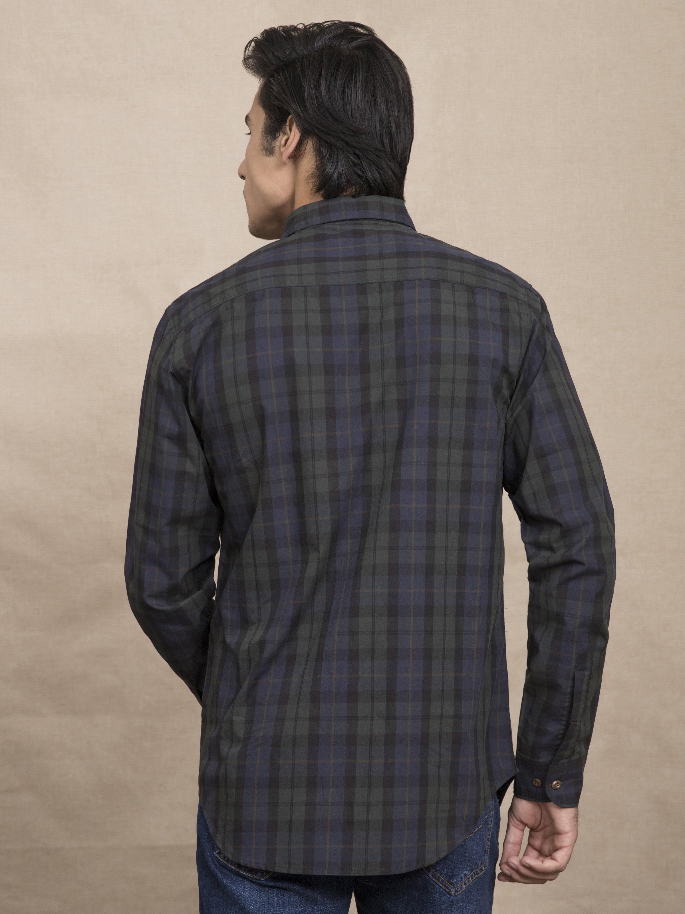 CASUAL SHIRT GREEN CHECK at Charcoal Clothing