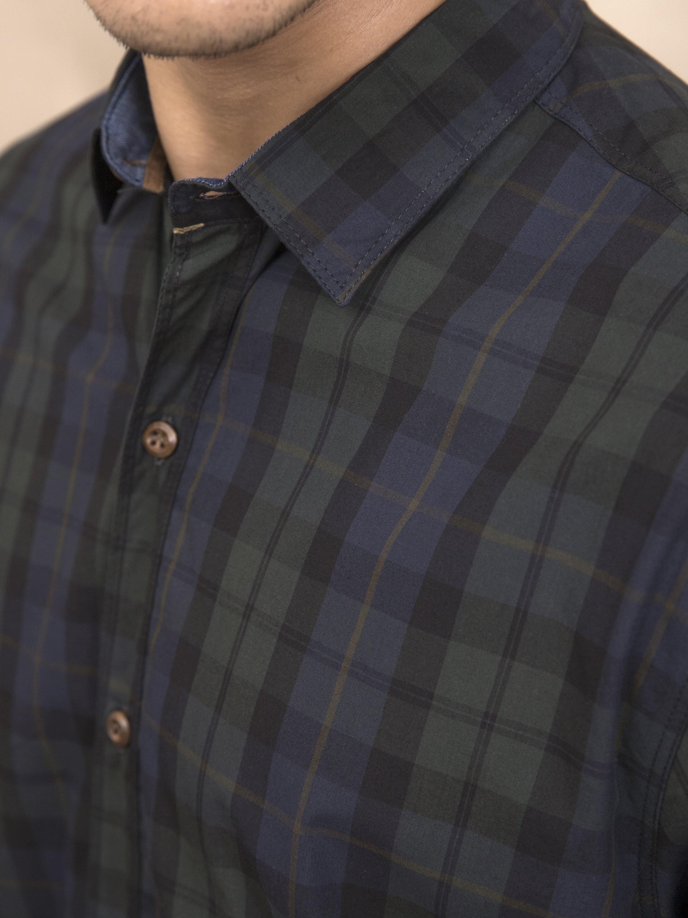 CASUAL SHIRT GREEN CHECK at Charcoal Clothing