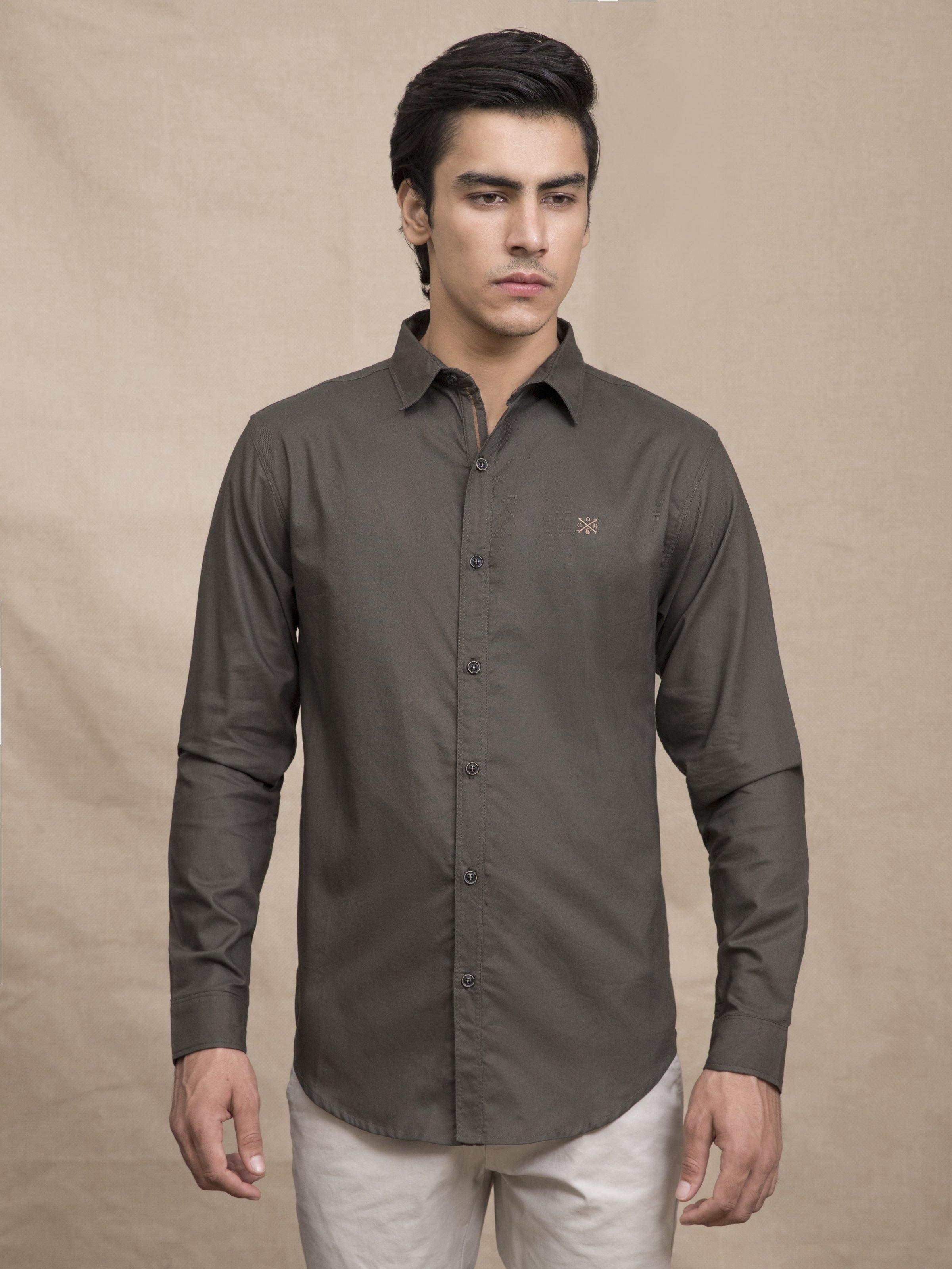 CASUAL SHIRT GREEN at Charcoal Clothing