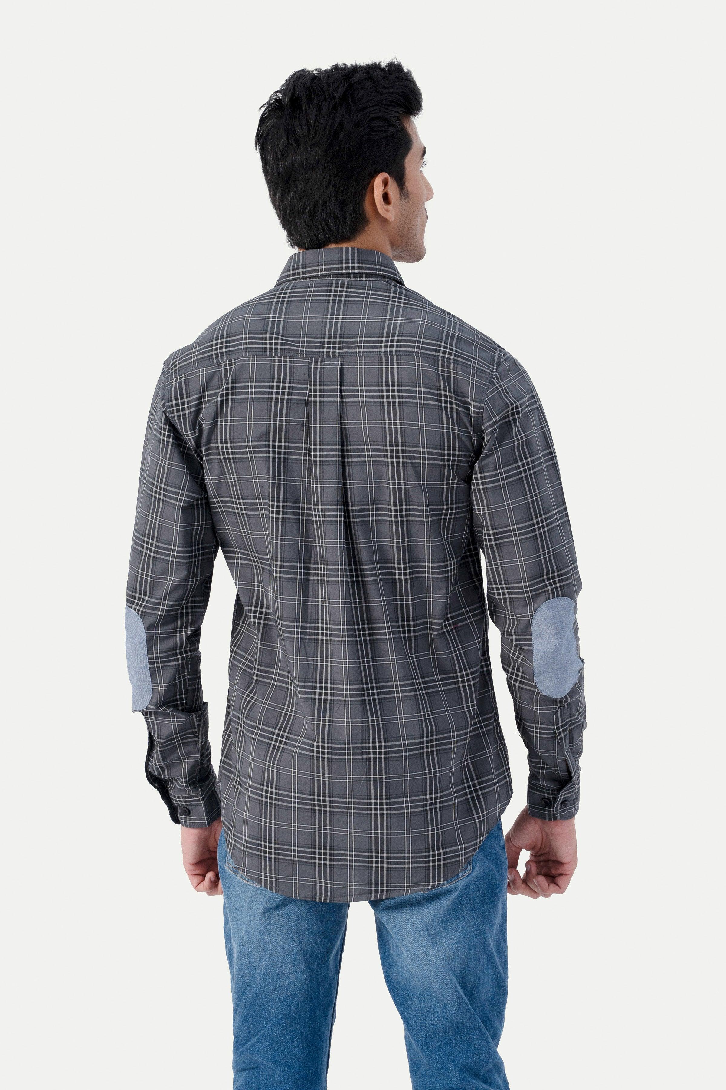 CASUAL SHIRT GREY CHECK at Charcoal Clothing
