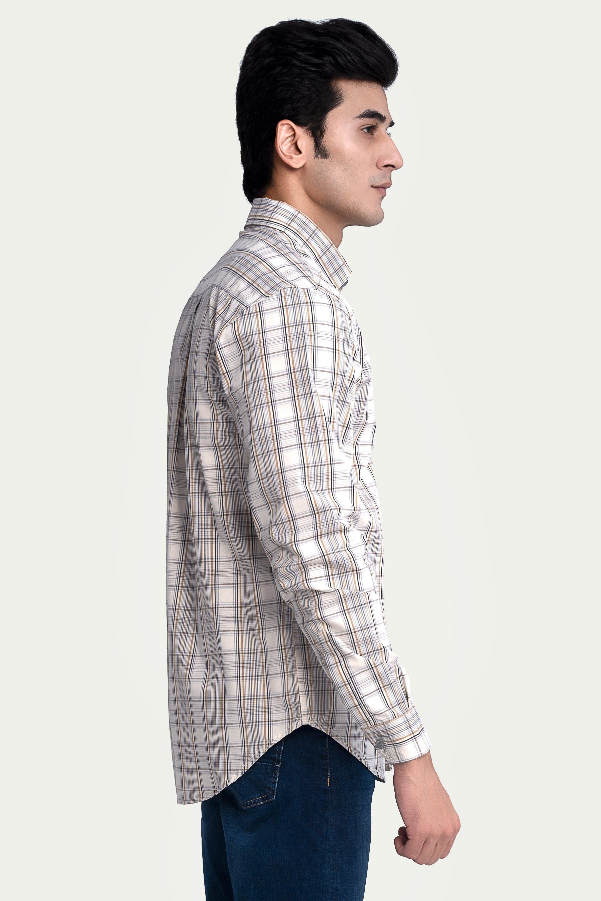 CASUAL SHIRT GREY KHAKI at Charcoal Clothing