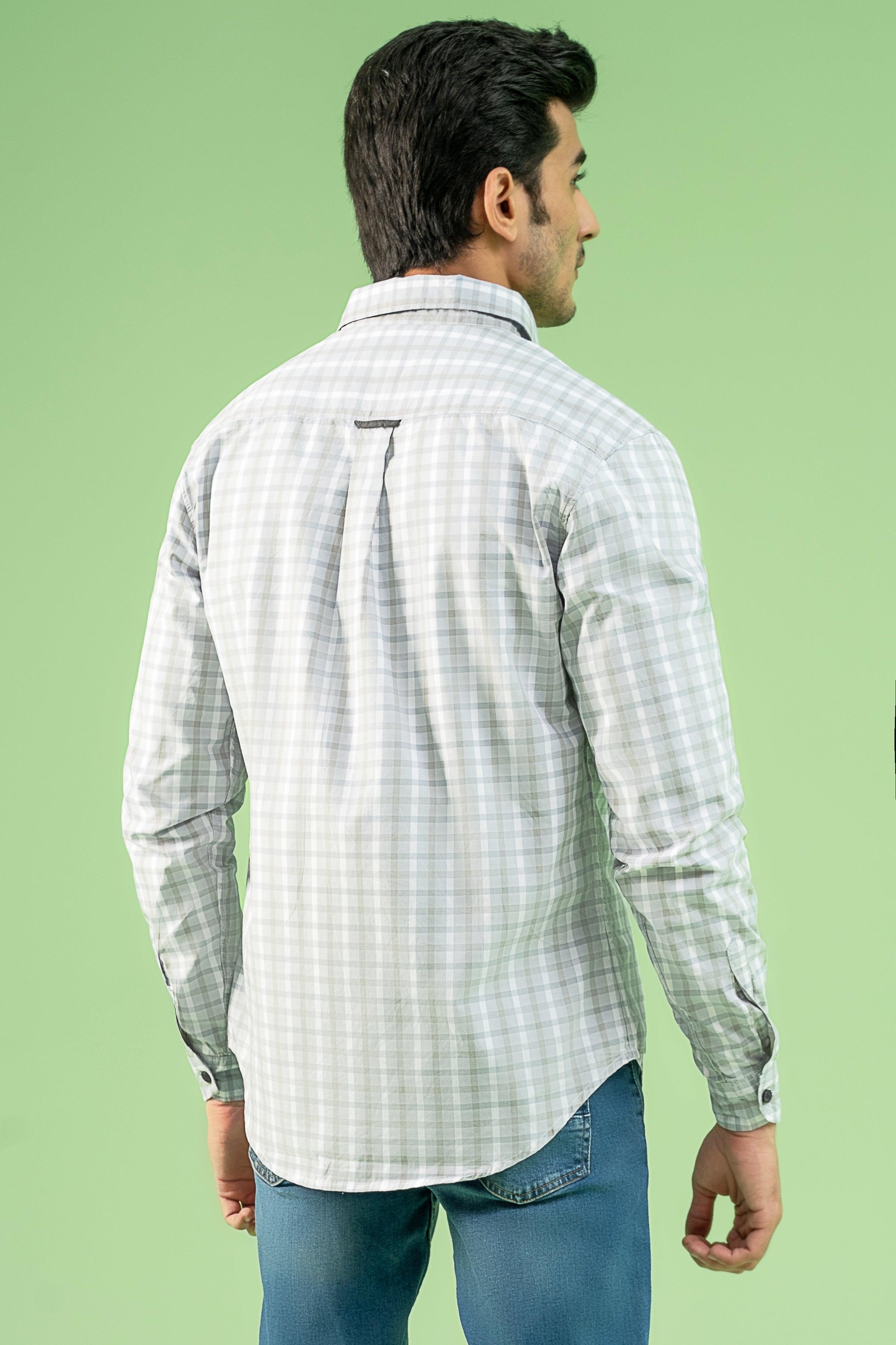 CASUAL SHIRT GREY WHITE at Charcoal Clothing