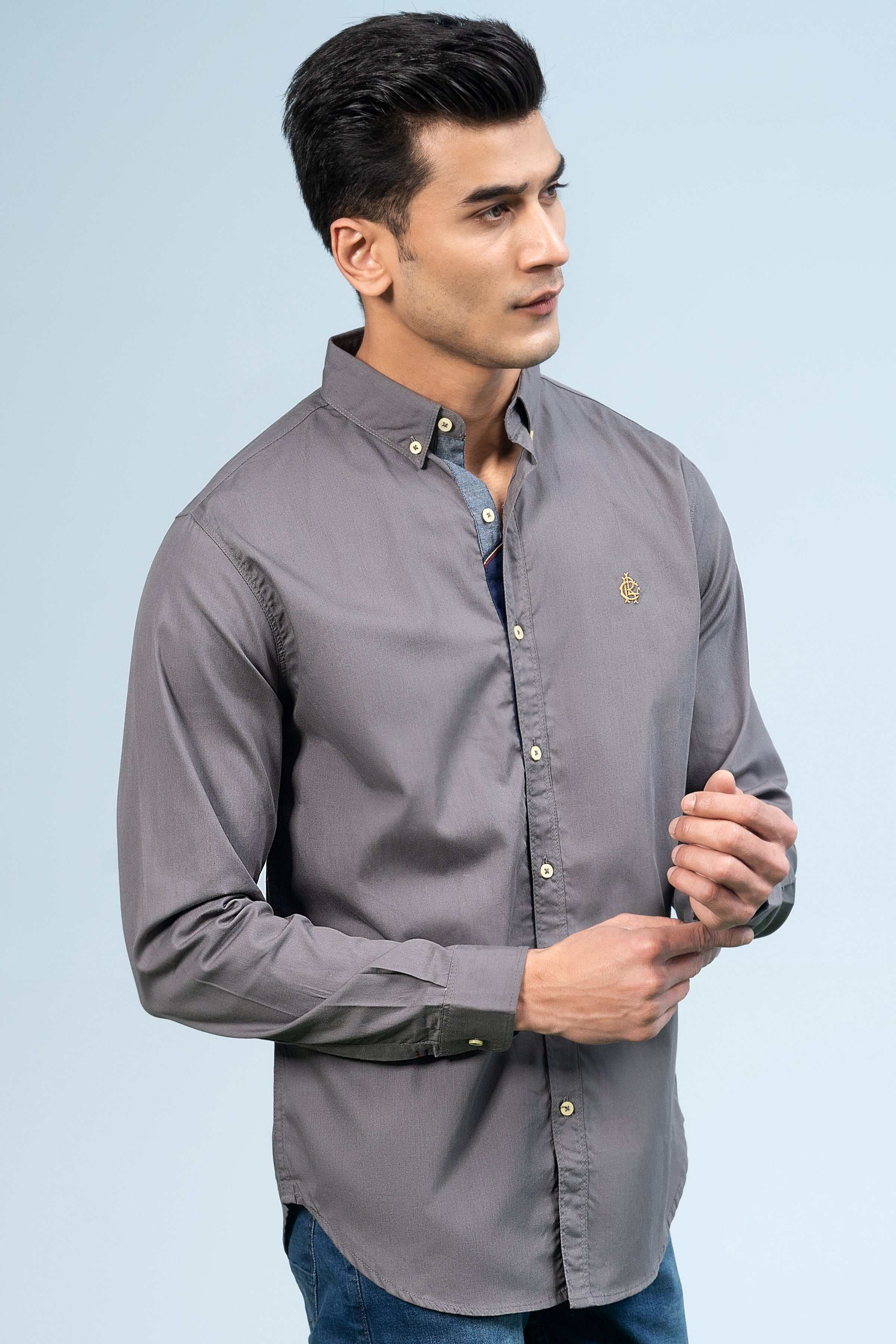 CASUAL SHIRT GREY at Charcoal Clothing