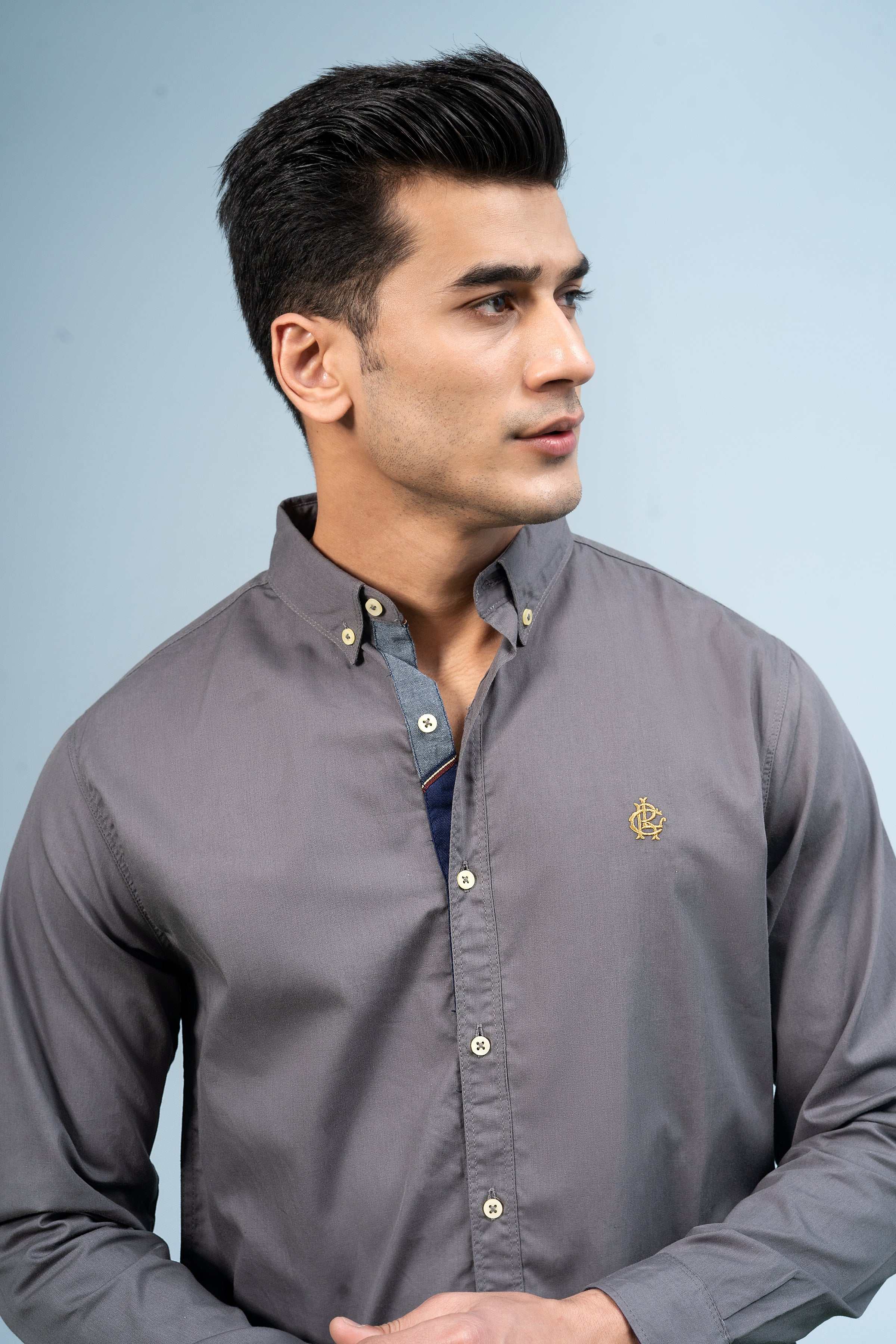 CASUAL SHIRT GREY at Charcoal Clothing