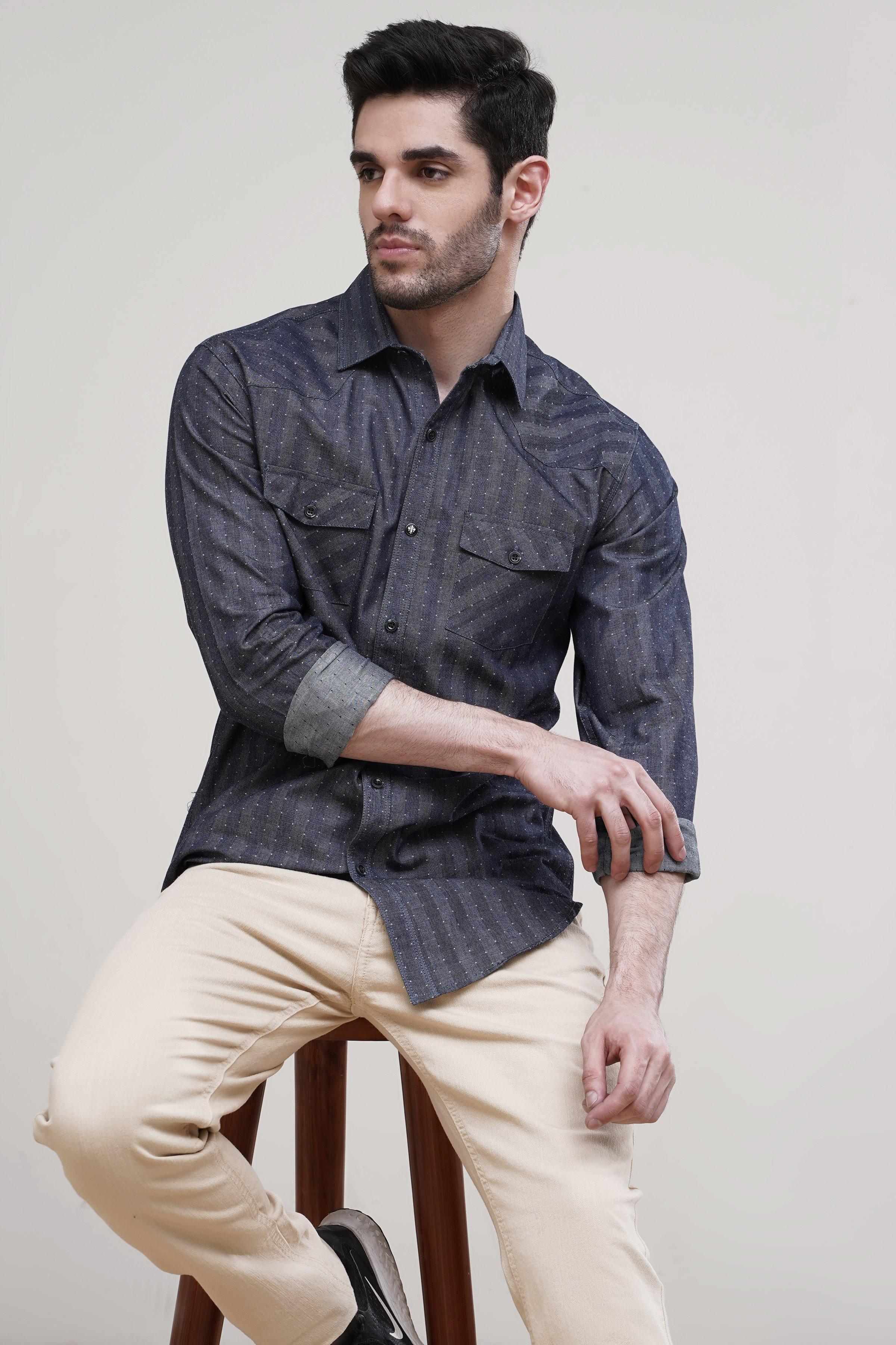 CASUAL SHIRT GREY at Charcoal Clothing