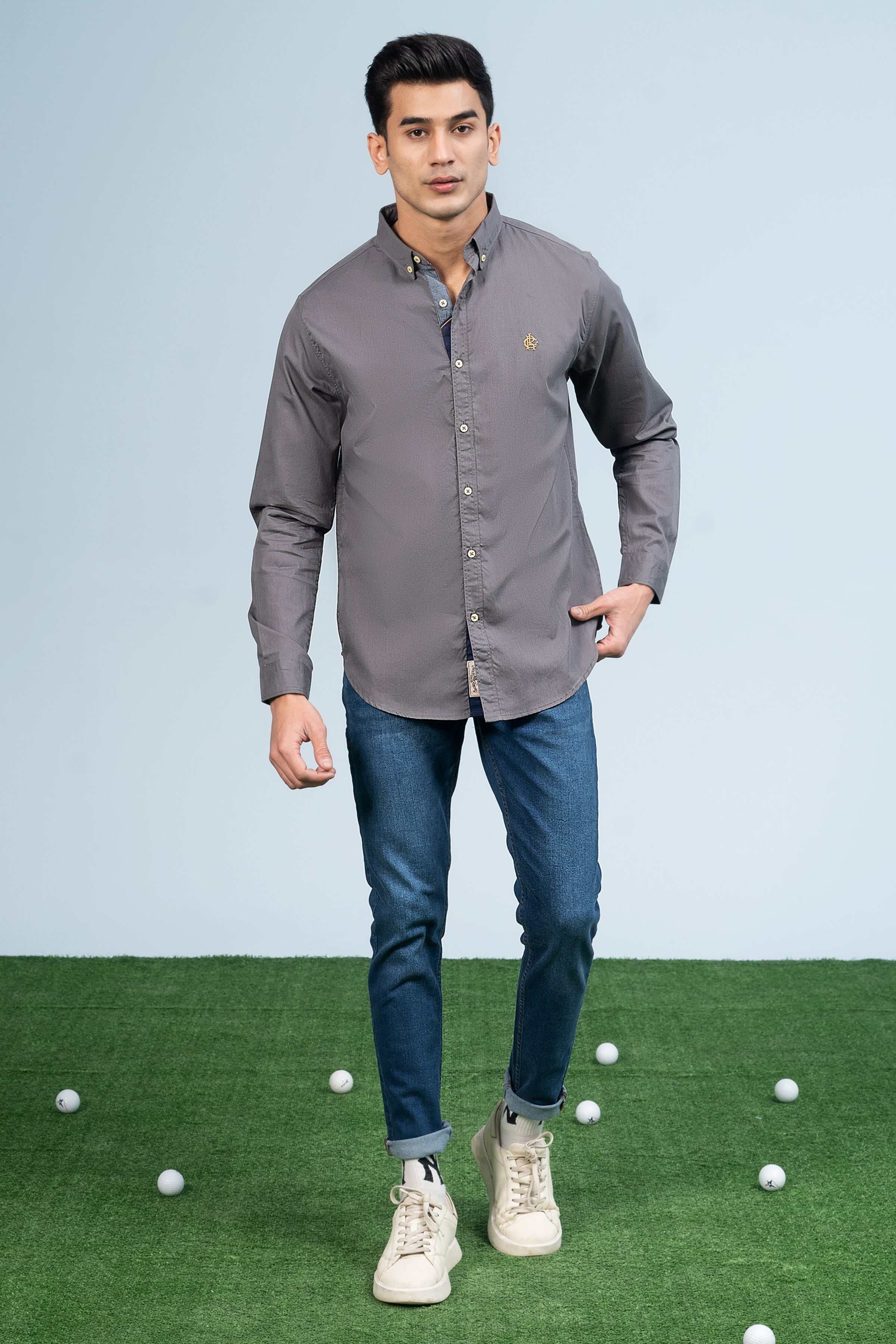 CASUAL SHIRT GREY at Charcoal Clothing