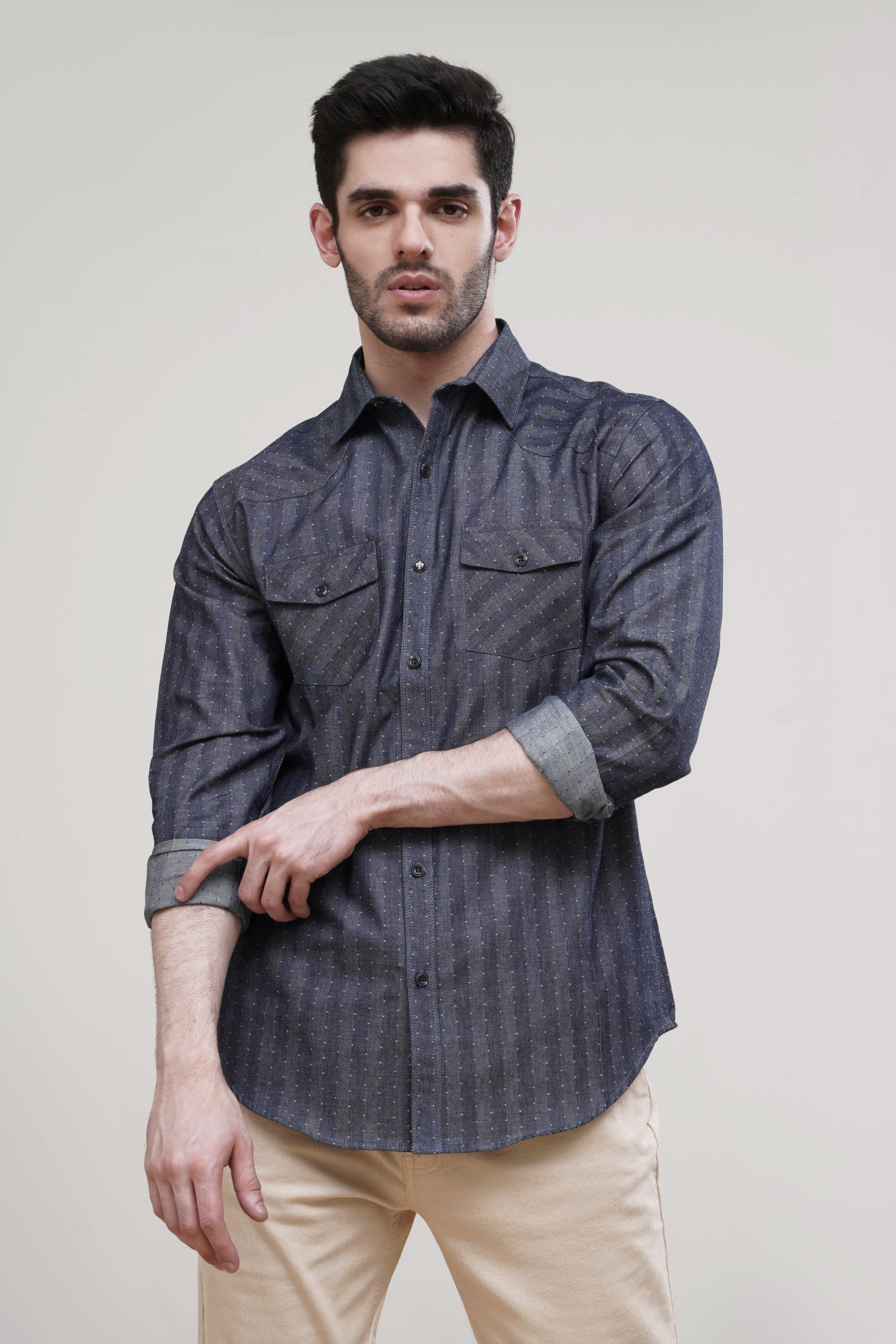 CASUAL SHIRT GREY at Charcoal Clothing
