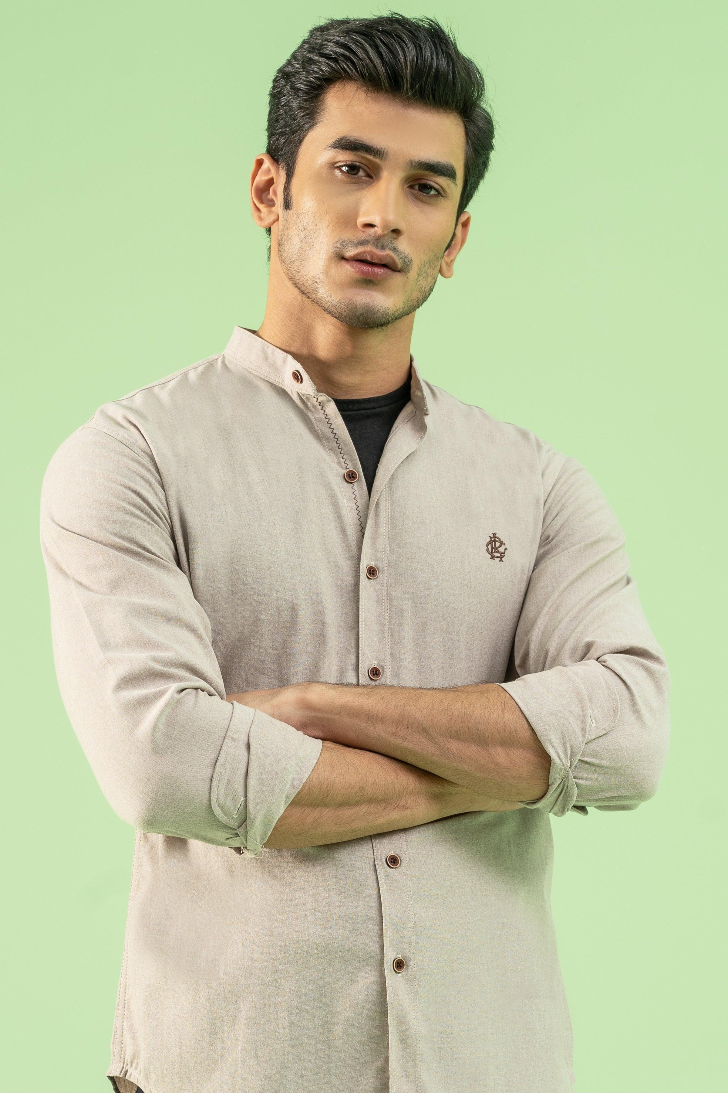 CASUAL SHIRT KHAKI at Charcoal Clothing