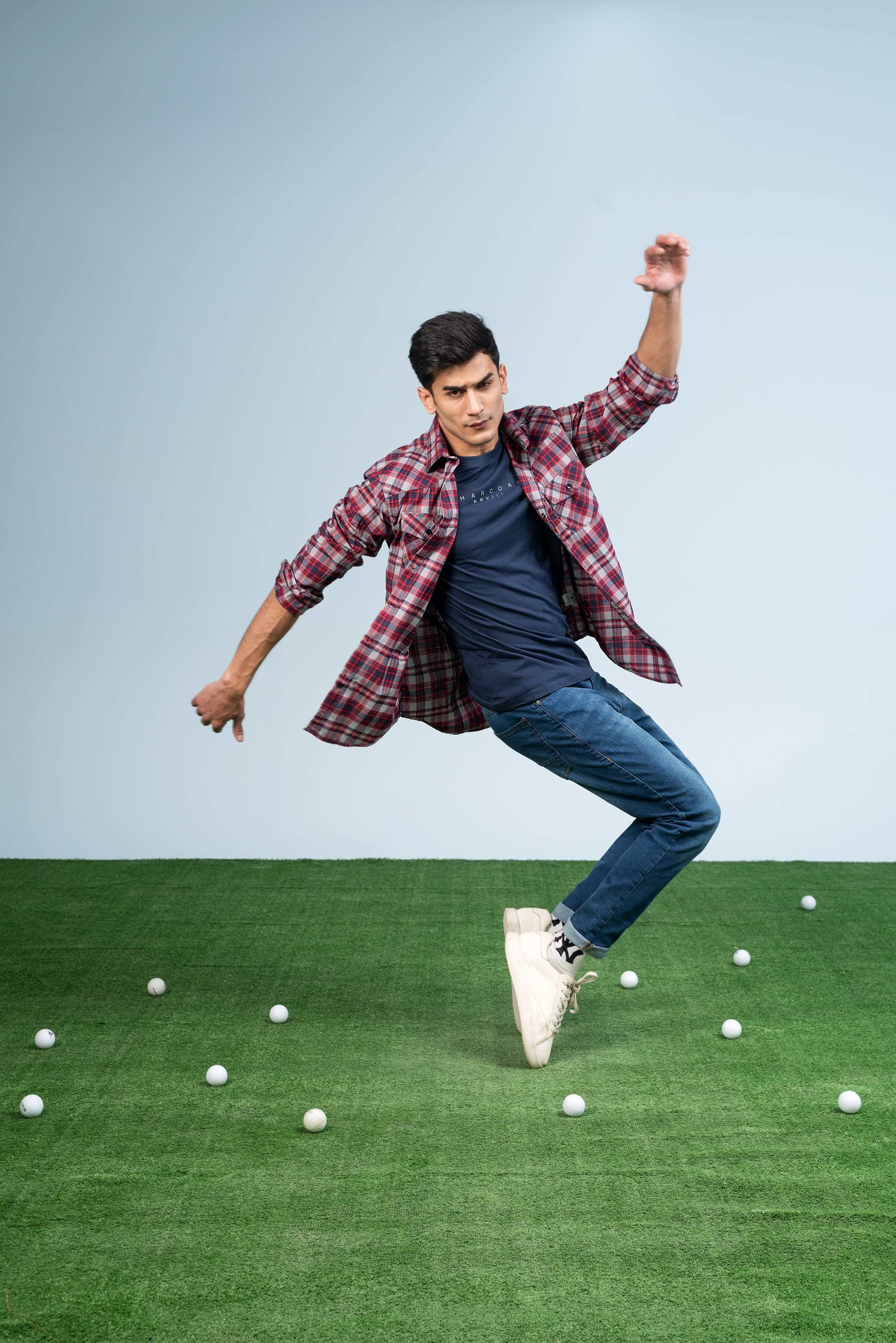 CASUAL SHIRT MAROON CHECK at Charcoal Clothing
