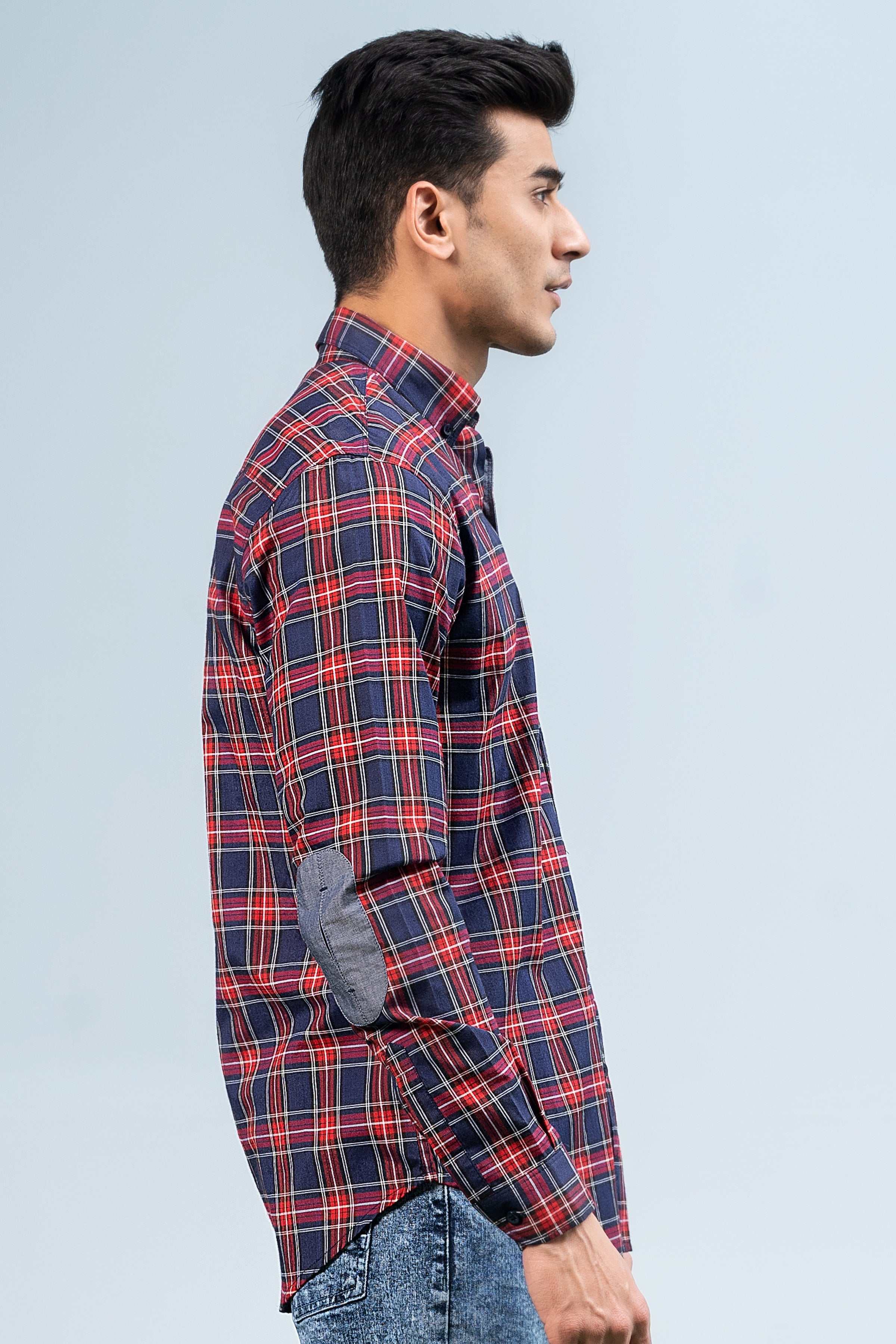 CASUAL SHIRT MAROON NAVY at Charcoal Clothing