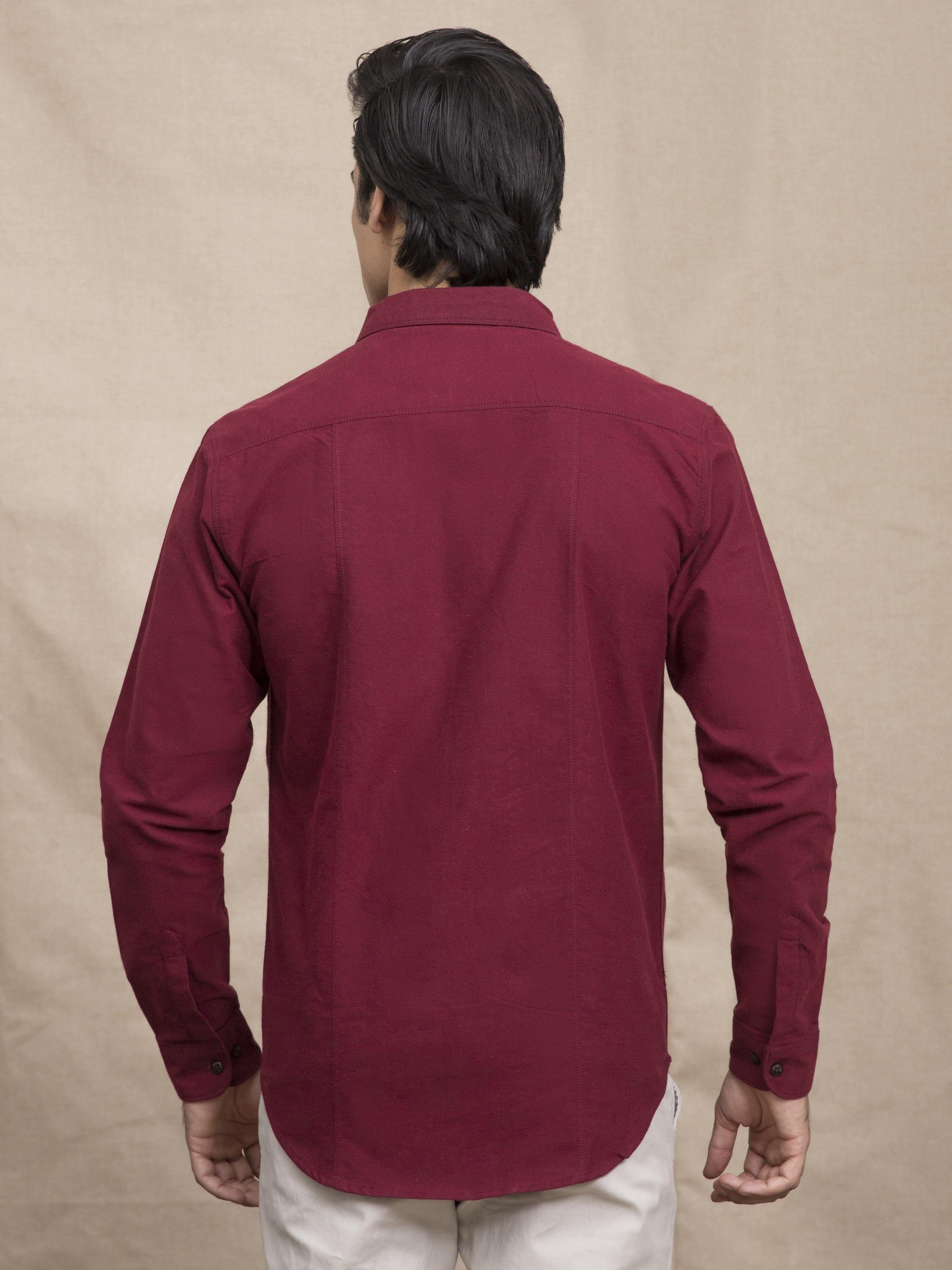 CASUAL SHIRT MAROON at Charcoal Clothing