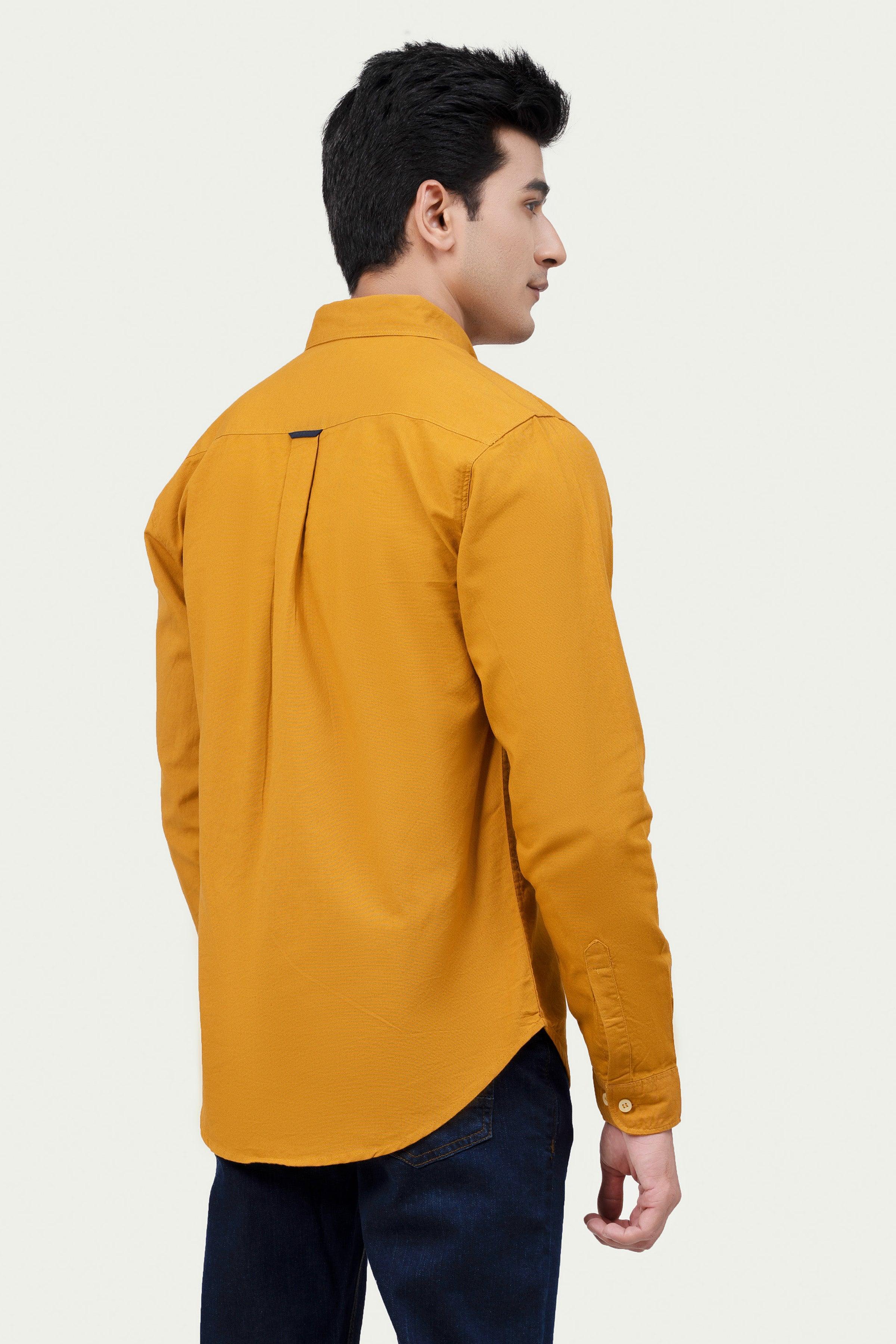 CASUAL SHIRT MUSTARD at Charcoal Clothing