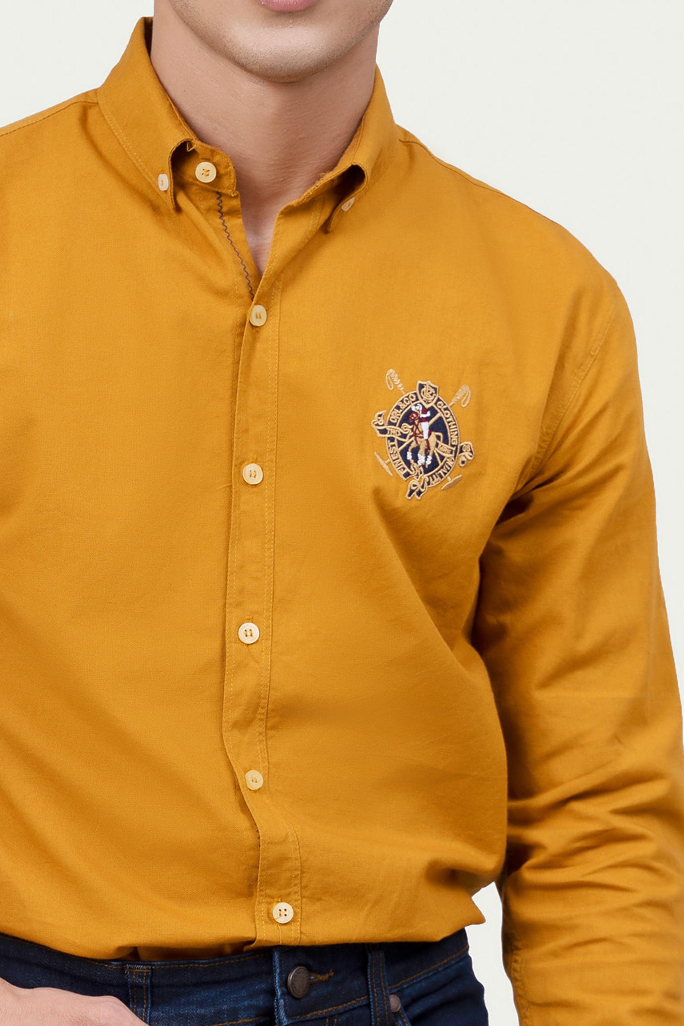 CASUAL SHIRT MUSTARD at Charcoal Clothing