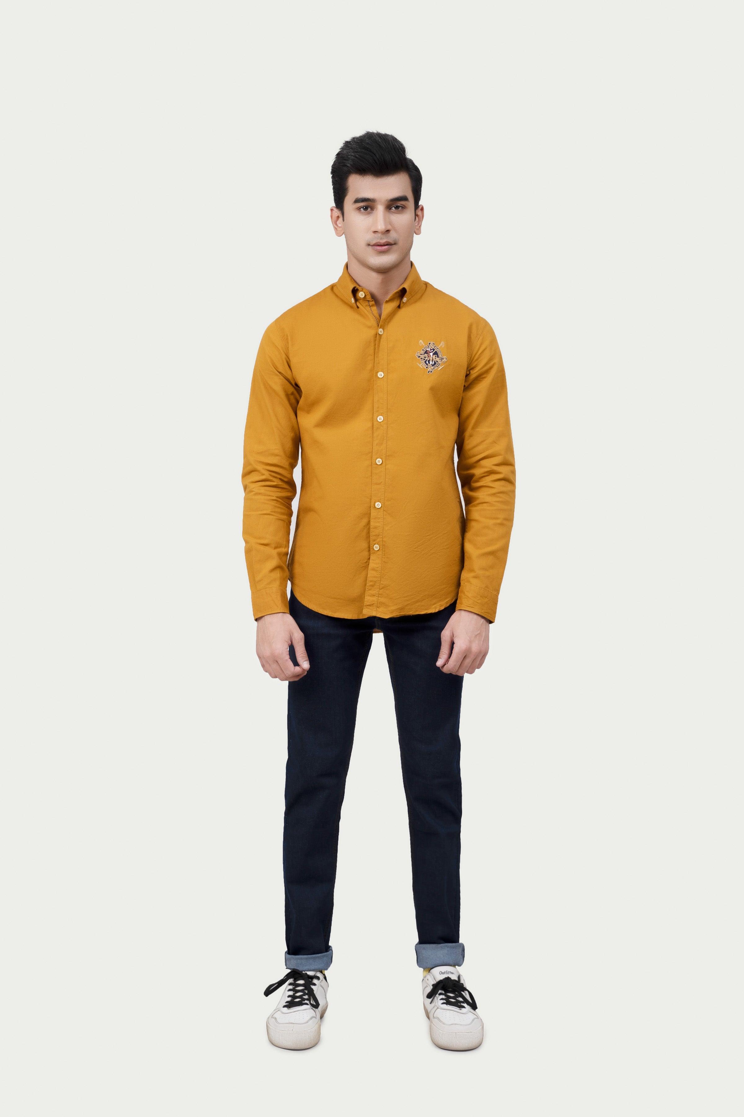 CASUAL SHIRT MUSTARD at Charcoal Clothing